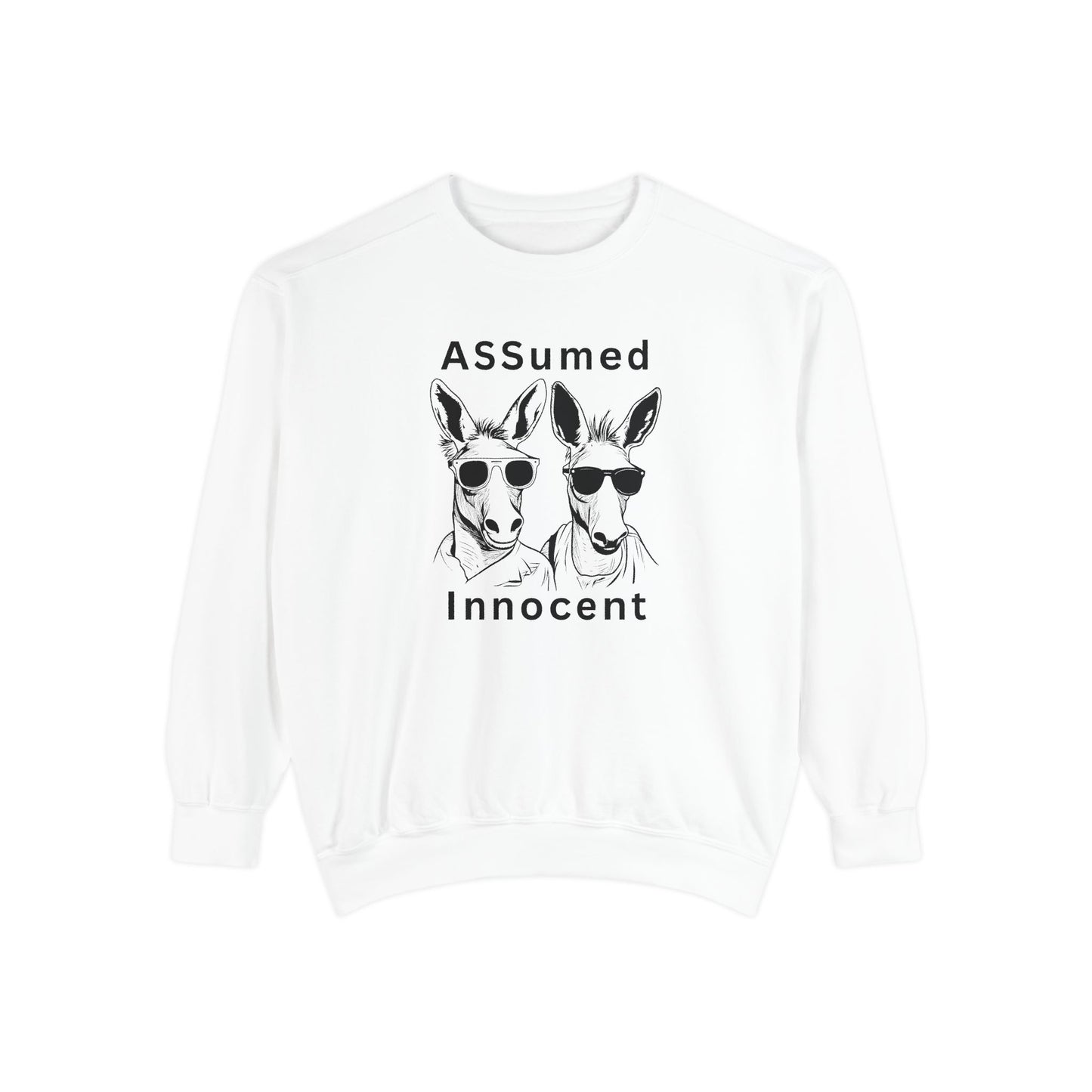 ASSUmEm Innocent Unisex Sweatshirt - Funny Animal Graphic Pullover for Casual Wear