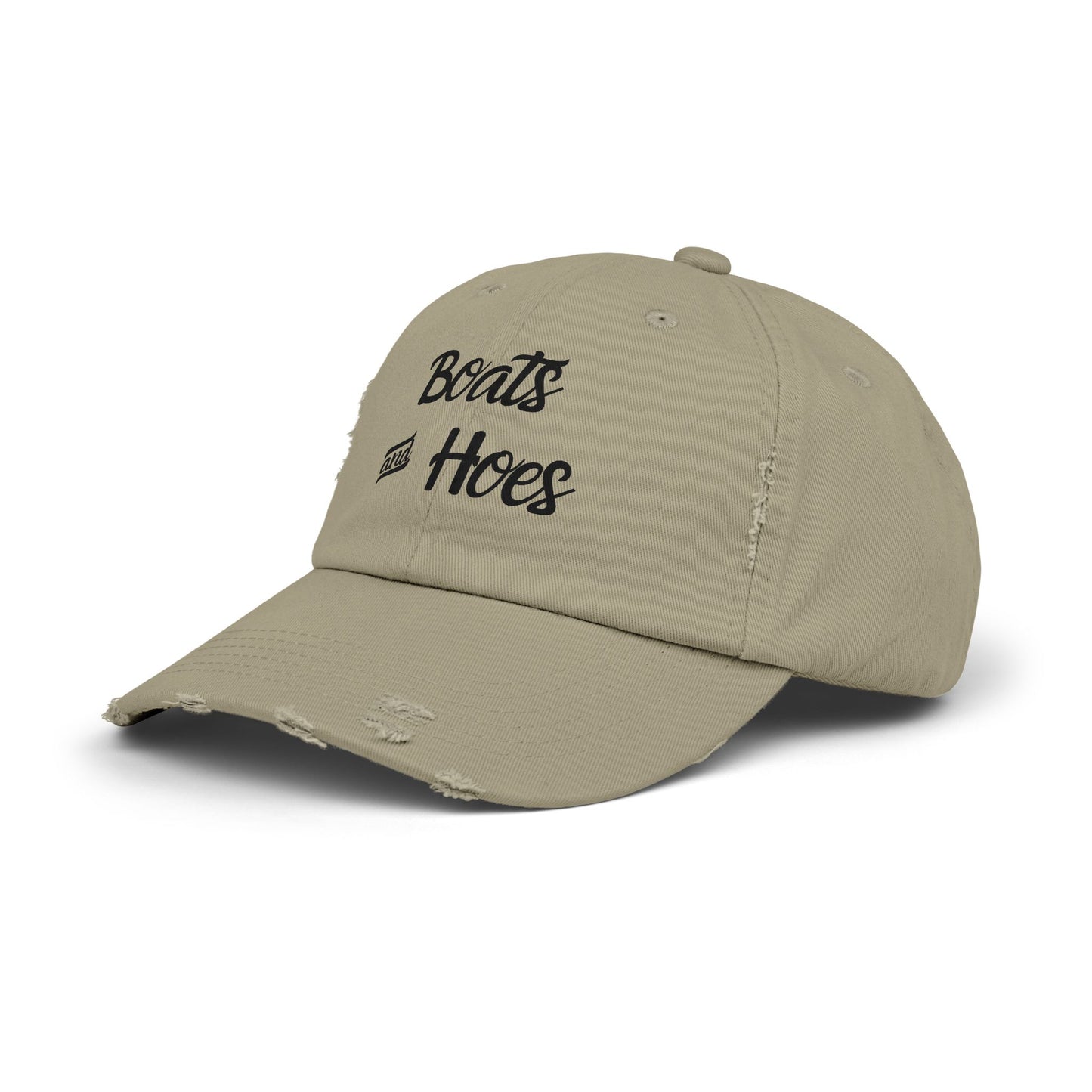 Boats and Hoes Unisex Distressed Cap - Fun Summer Hat for Beach Days and Parties