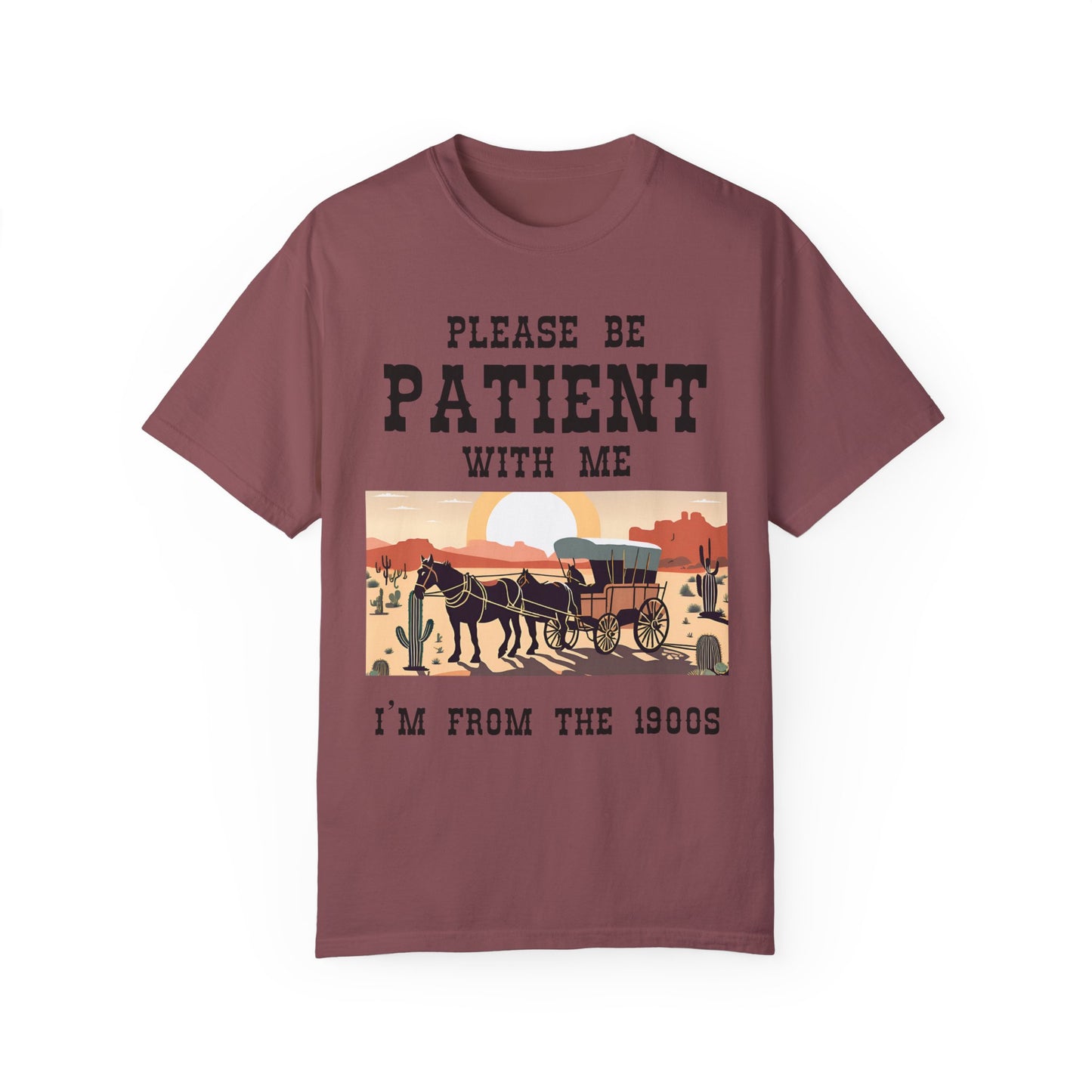 Vintage Patient Tee - Unisex Garment-Dyed T-Shirt with Retro 1900s Design