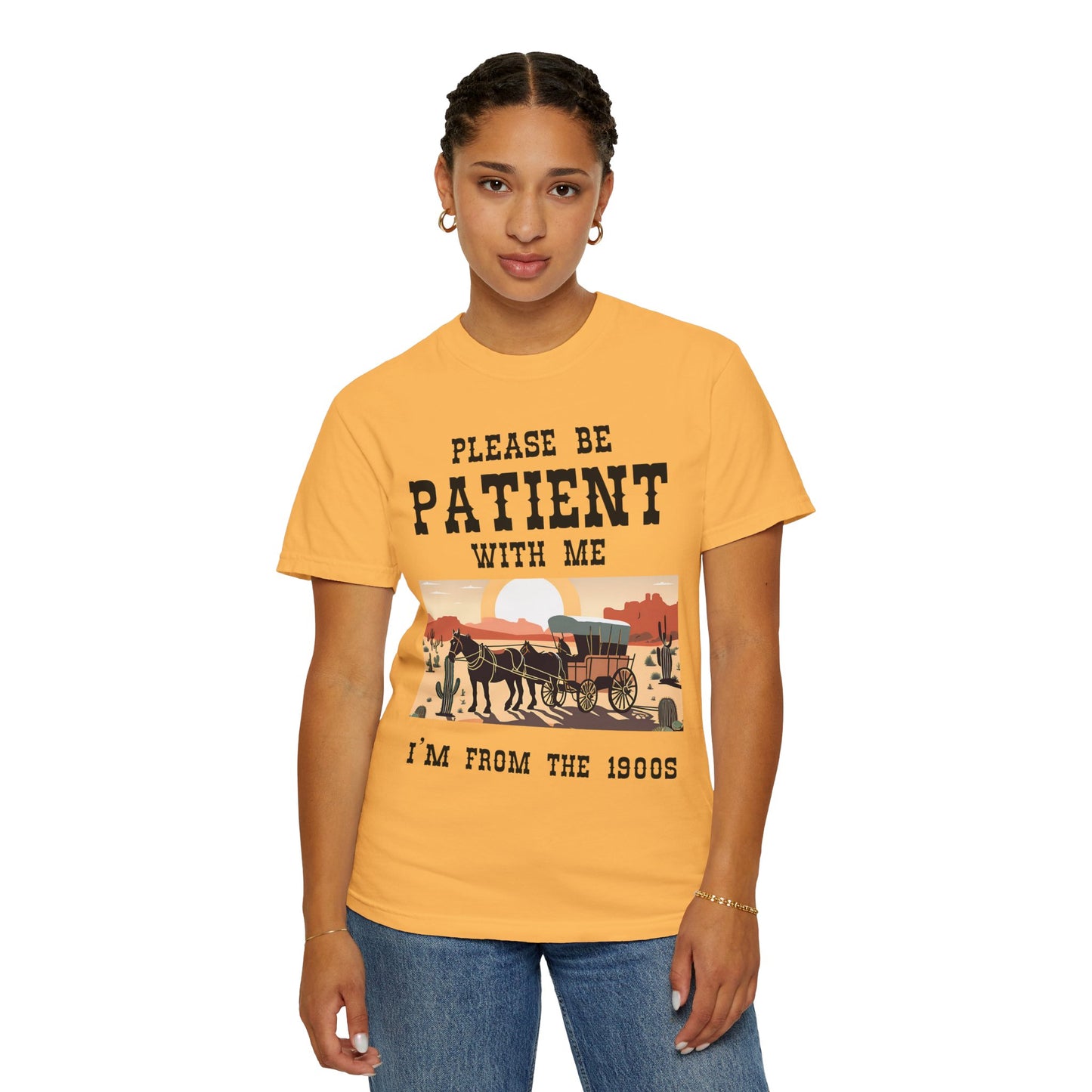 Vintage Patient Tee - Unisex Garment-Dyed T-Shirt with Retro 1900s Design