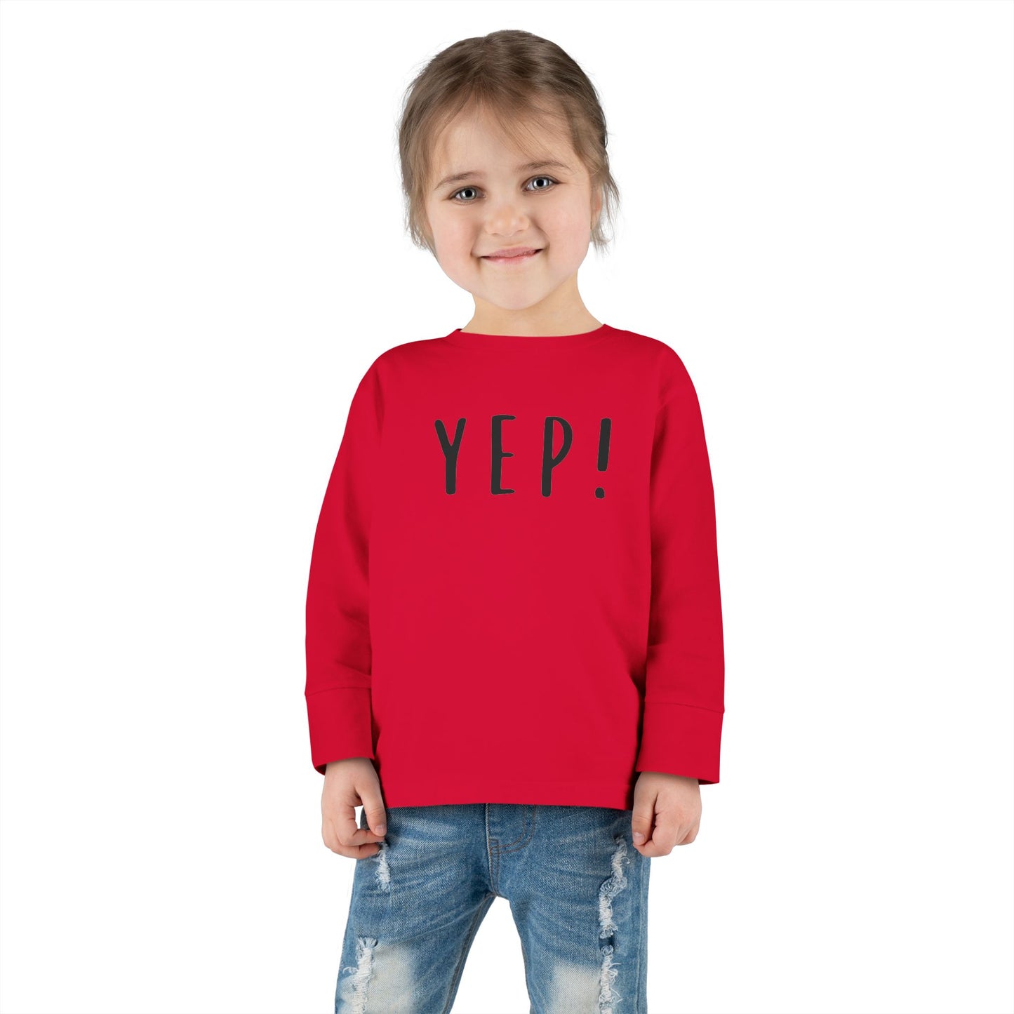 Funny Toddler Long Sleeve Tee - 'YEP!' Cute Kids Shirt for Playtime