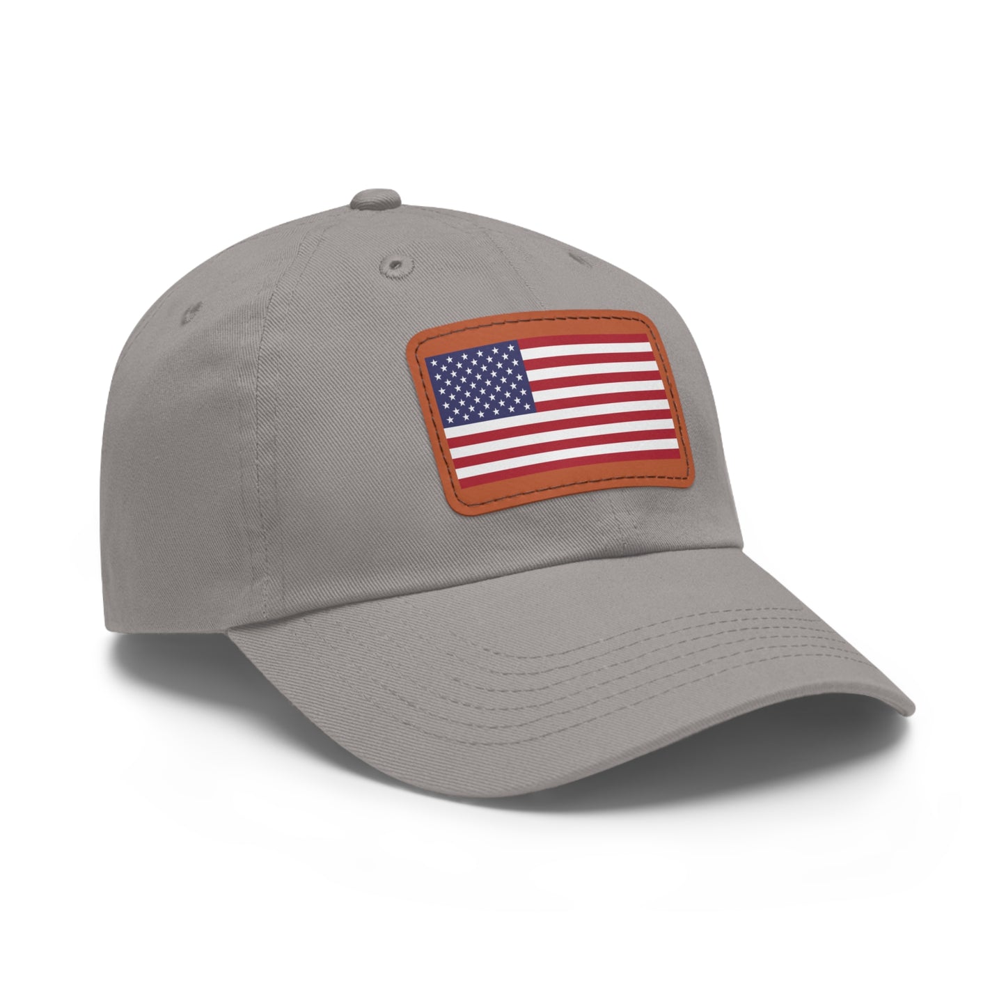 Patriotic Dad Hat with Leather Patch – USA Flag Cap for Summer Adventures