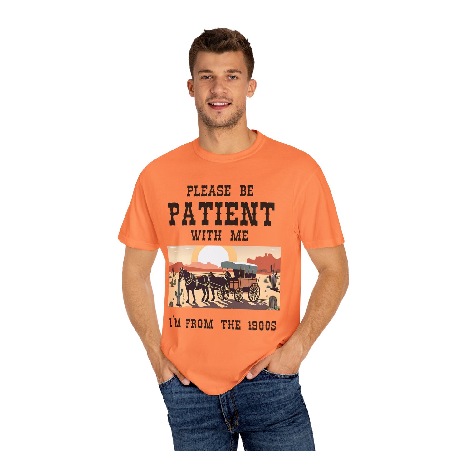 Vintage Patient Tee - Unisex Garment-Dyed T-Shirt with Retro 1900s Design