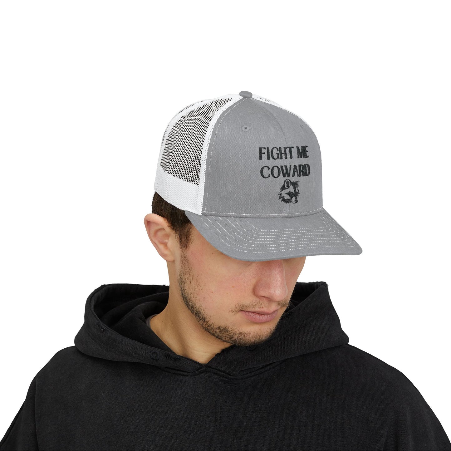 Fight Me Coward Snapback Trucker Cap - Unique Statement Hat for Bold Individuals