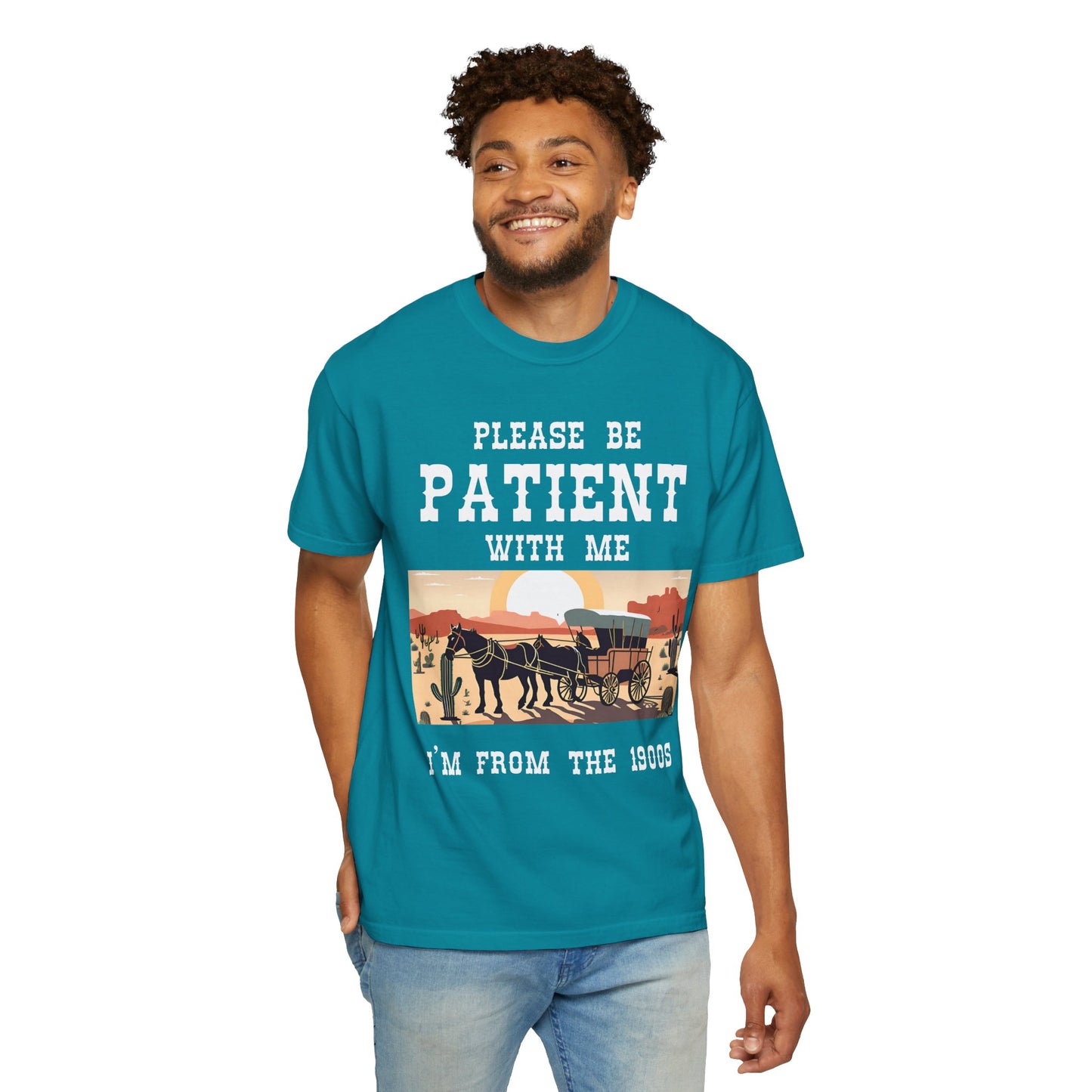 'Please Be Patient' Vintage 1900s Unisex Garment-Dyed T-Shirt