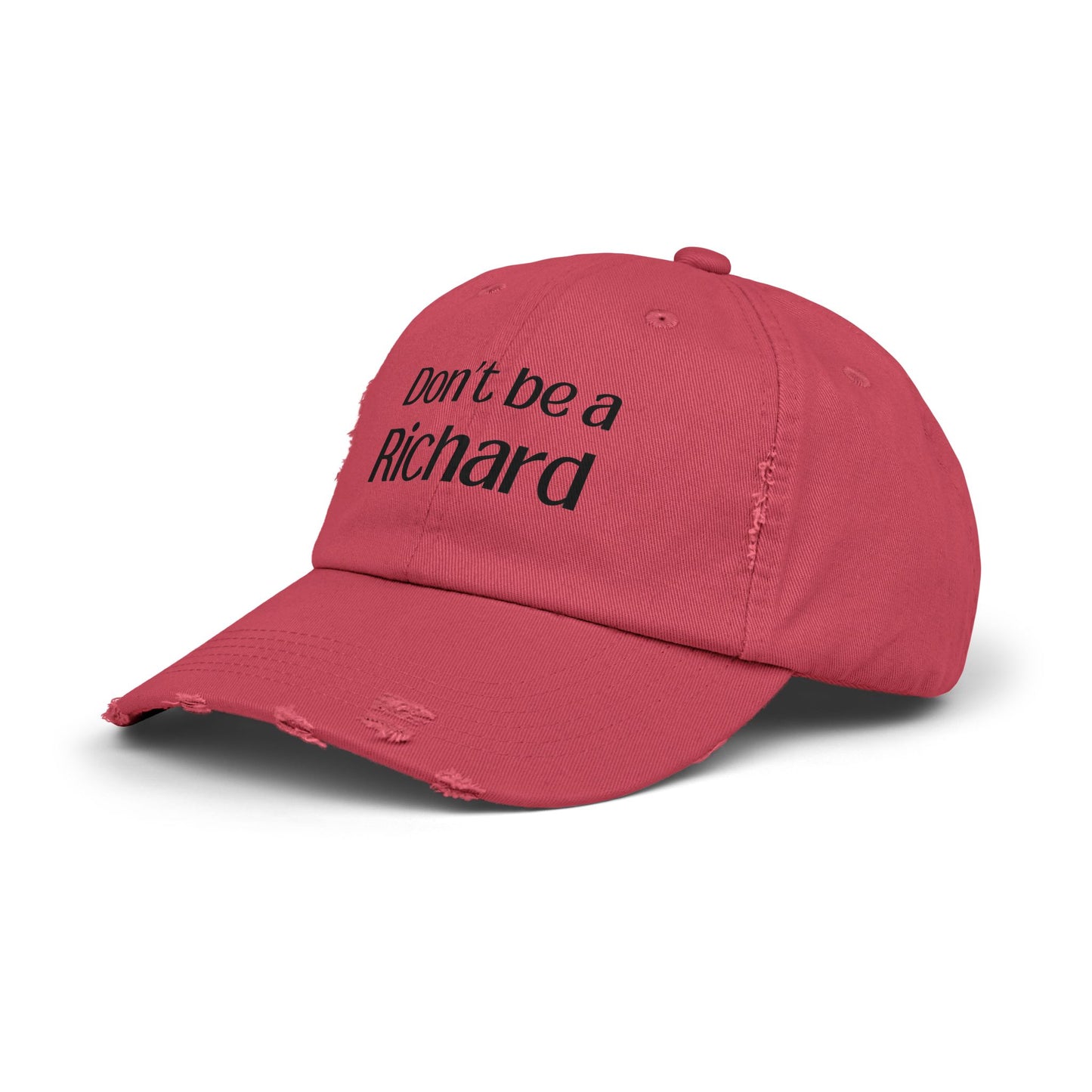 Funny Distressed Cap - 'Don't Be a Richard' Unisex Pink Hat