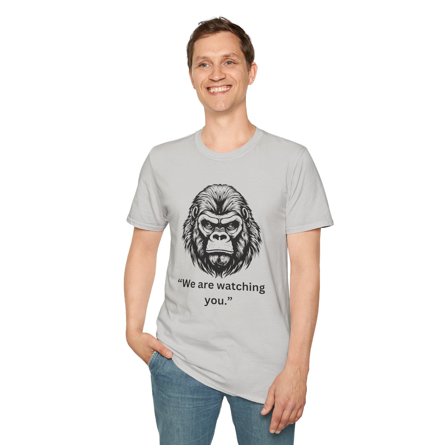 Funny Gorilla Movie Watcher Unisex Softstyle T-Shirt