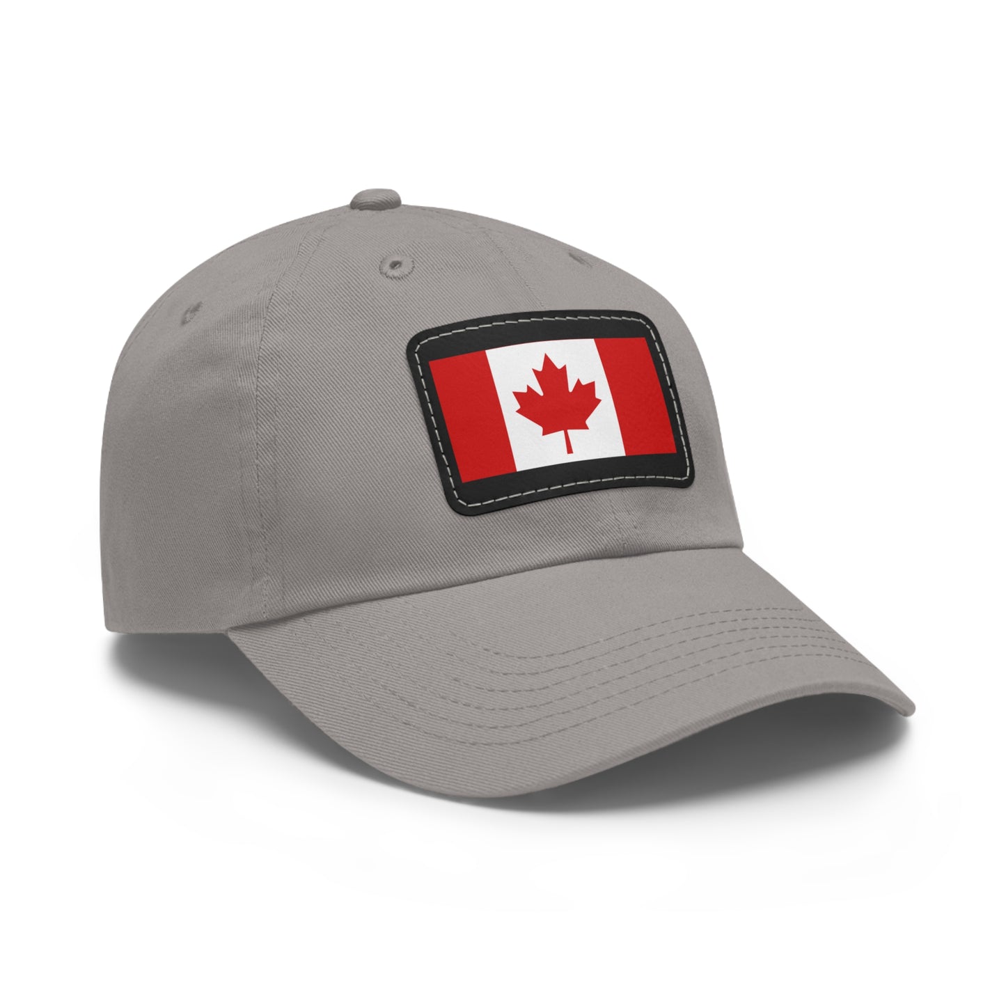 Canada Flag Dad Hat with Leather Patch | Classic White Cap for Outdoors & Celebrations