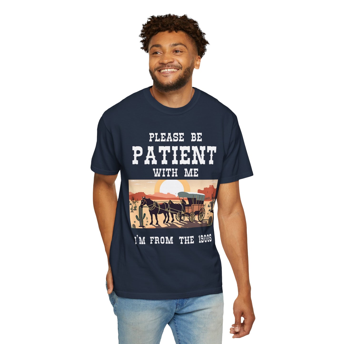 'Please Be Patient' Vintage 1900s Unisex Garment-Dyed T-Shirt