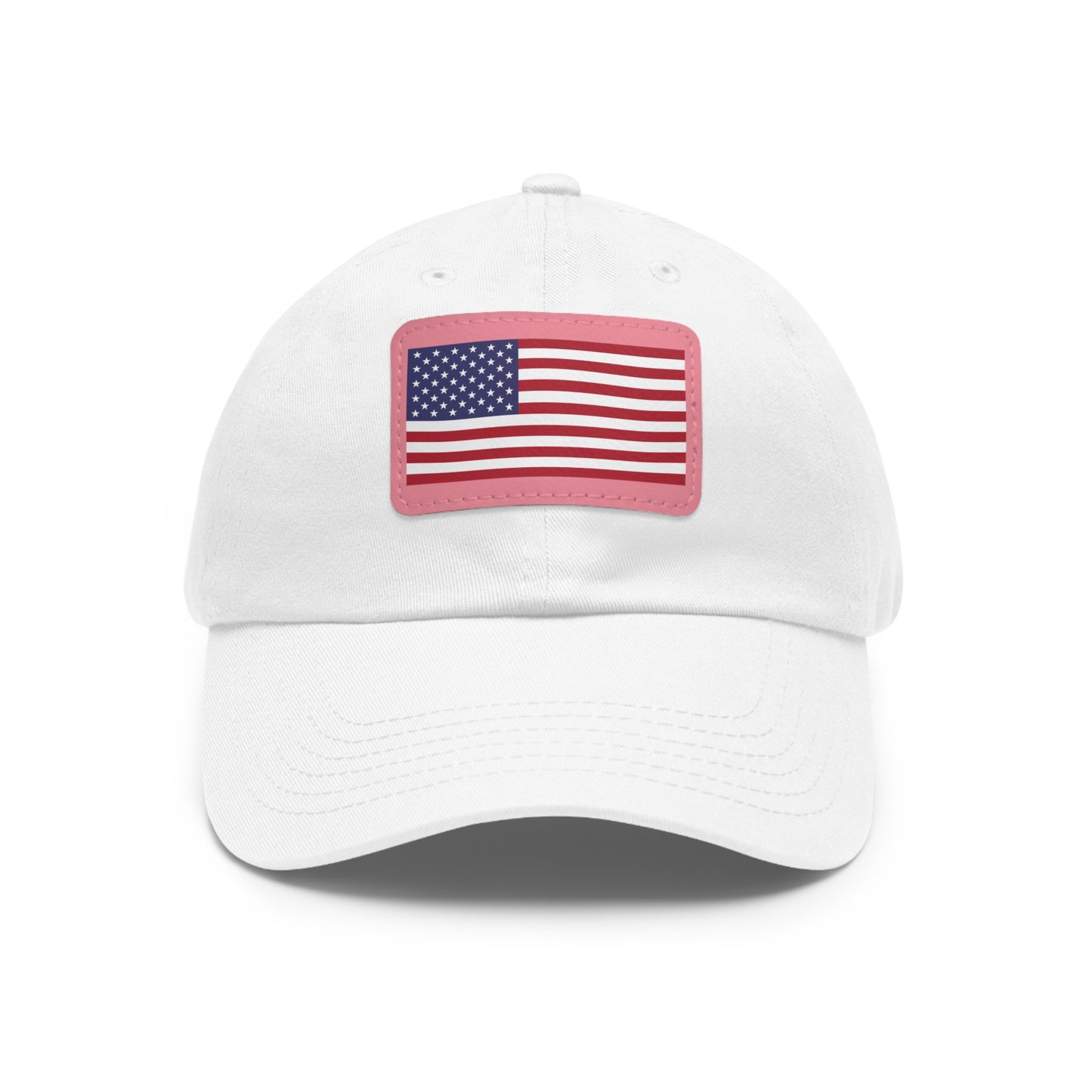 Patriotic Dad Hat with Leather Patch – USA Flag Cap for Summer Adventures