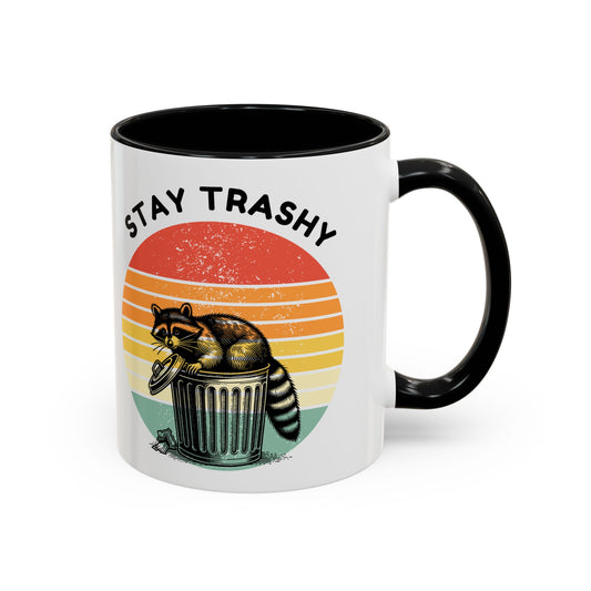 Stay Trashy Raccoon Accent Coffee Mug - Fun Gift for Animal Lovers