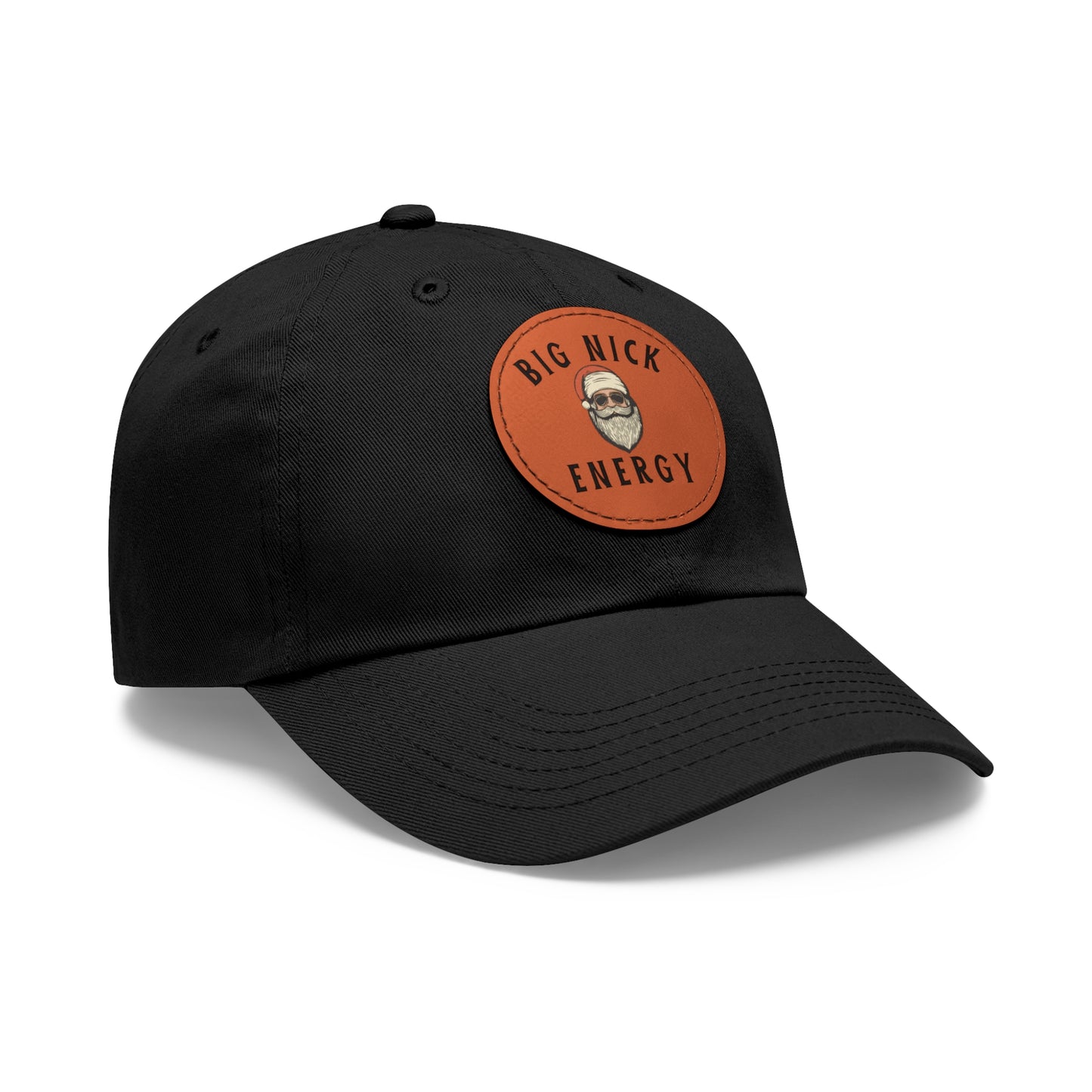 Big Nick Energy Dad Hat with Leather Patch - Black Cap for Everyday Adventures