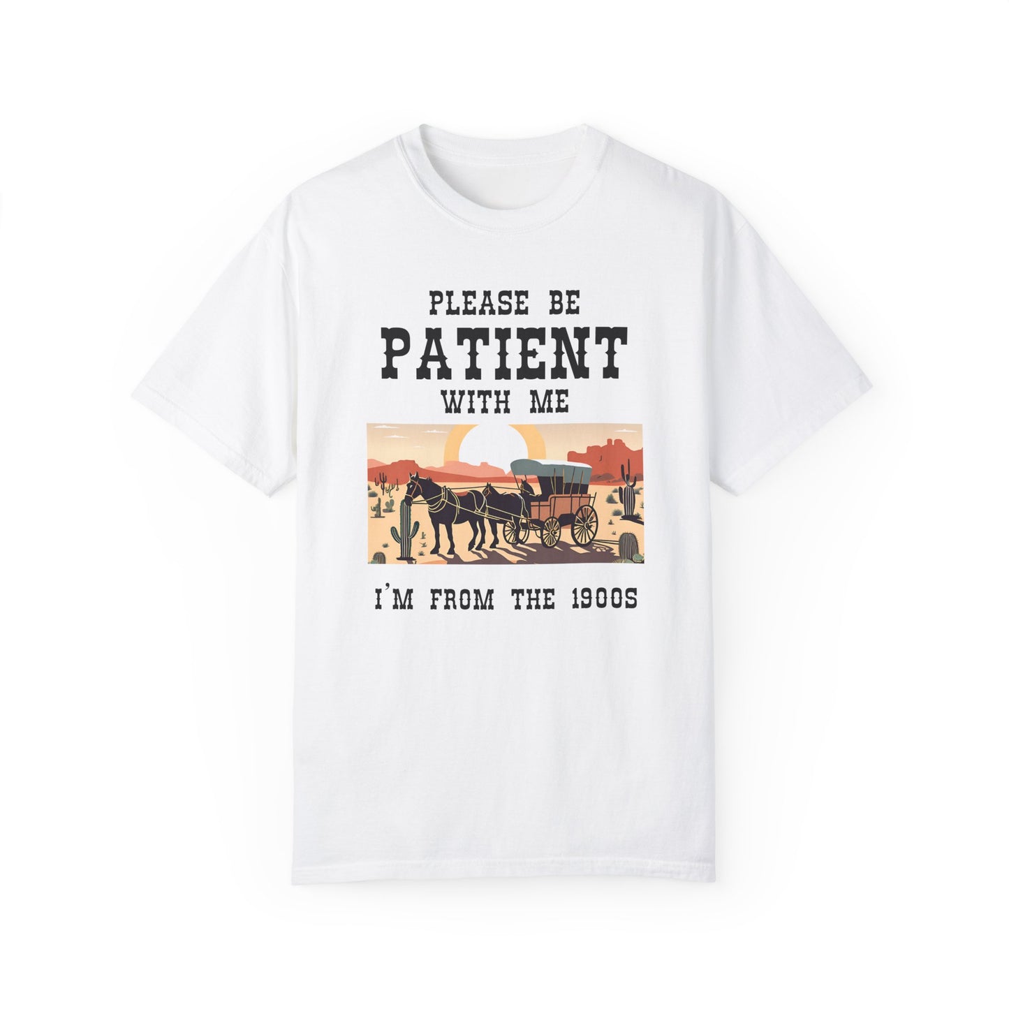 Vintage Patient Tee - Unisex Garment-Dyed T-Shirt with Retro 1900s Design