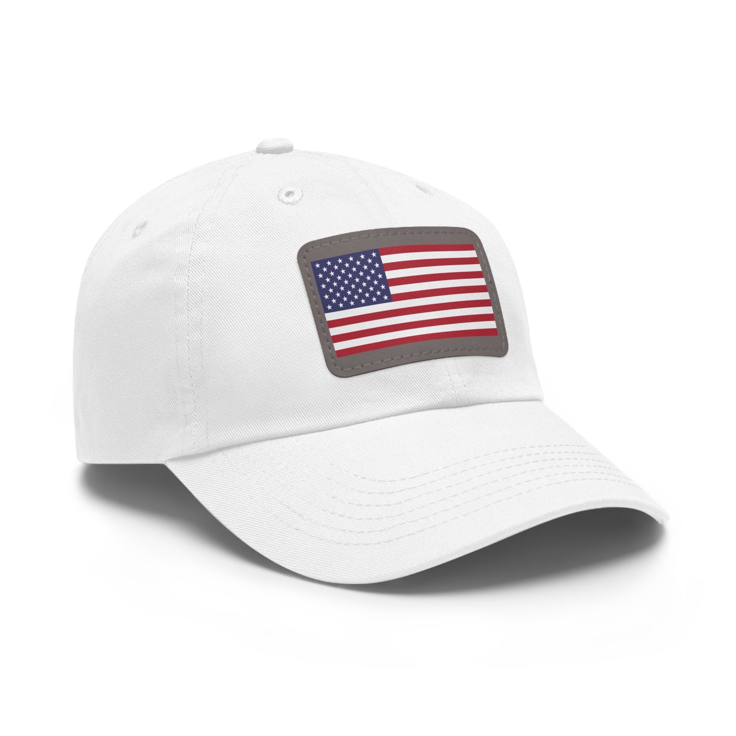 Patriotic Dad Hat with Leather Patch – USA Flag Cap for Summer Adventures