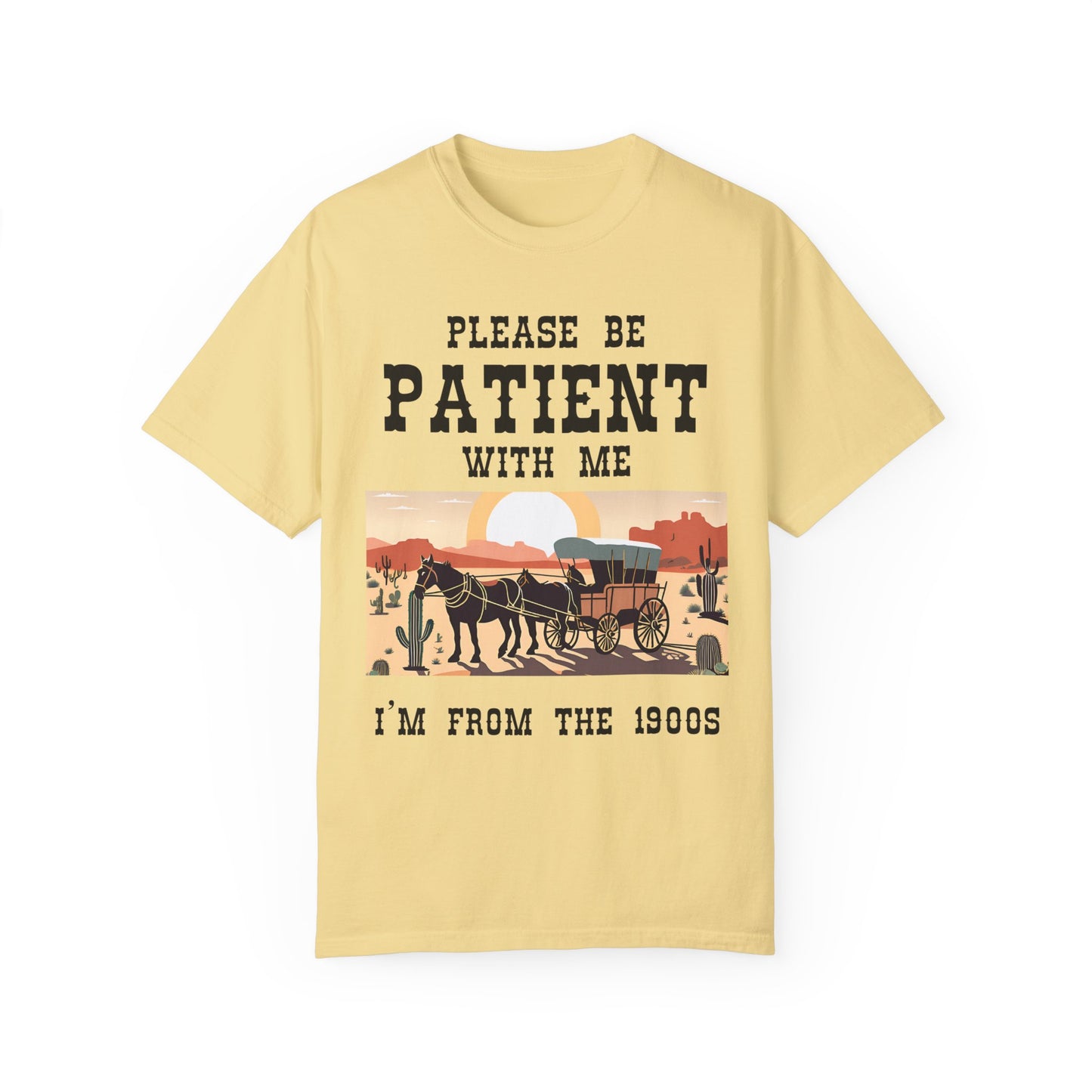 Vintage Patient Tee - Unisex Garment-Dyed T-Shirt with Retro 1900s Design