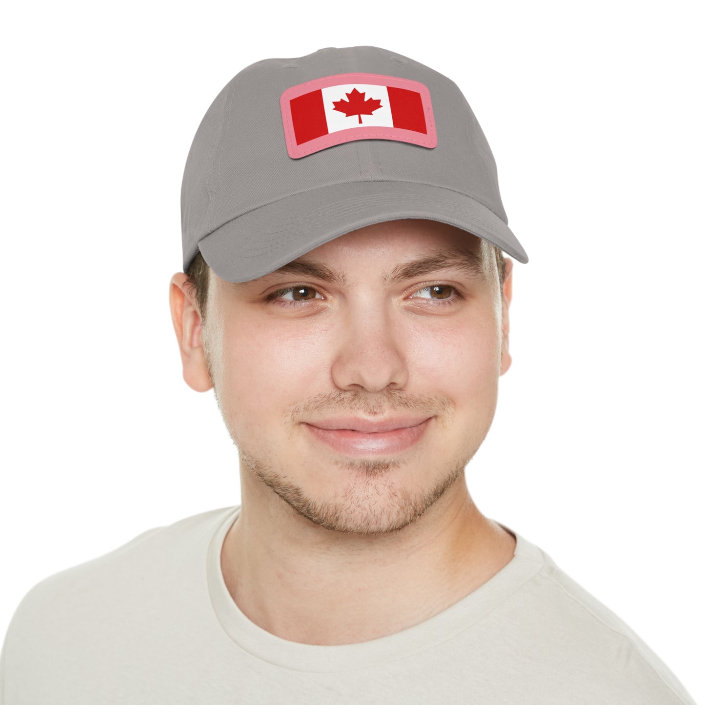 Canada Flag Dad Hat with Leather Patch | Classic White Cap for Outdoors & Celebrations