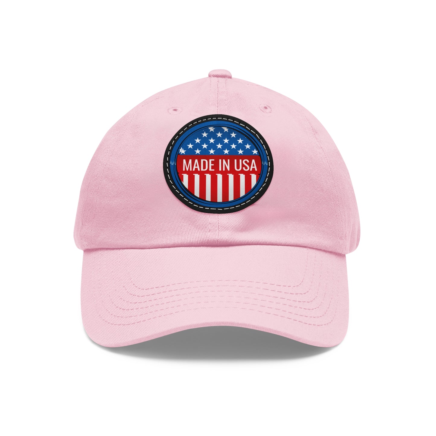 Patriotic Dad Hat with Leather Patch - Made in USA