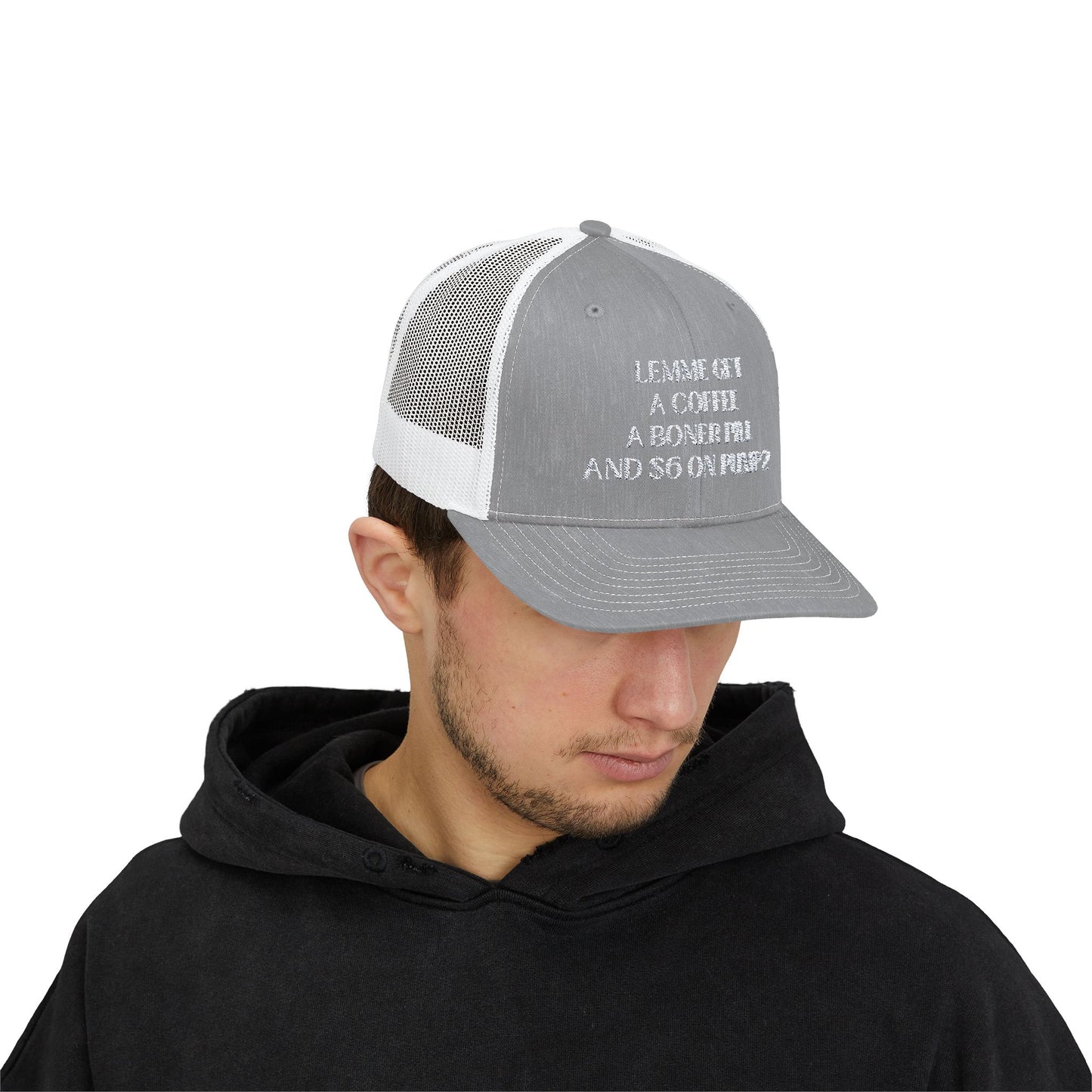 Funny Snapback Trucker Cap - Coffee, Boner Pill & $6 on Pump 2