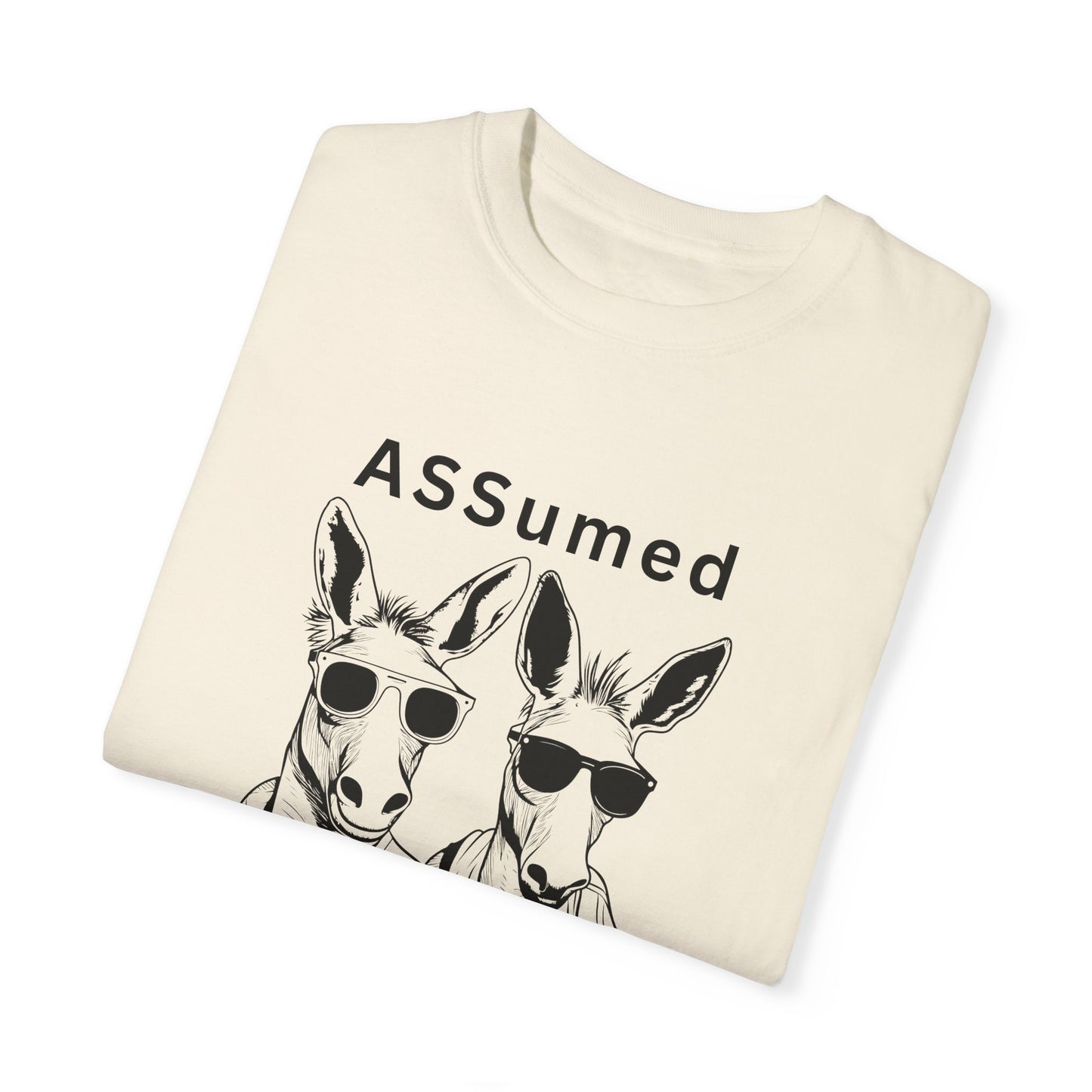 Unisex Garment-Dyed T-Shirt - Funny Kangaroo Design with 'ASSumed Innocent' Text