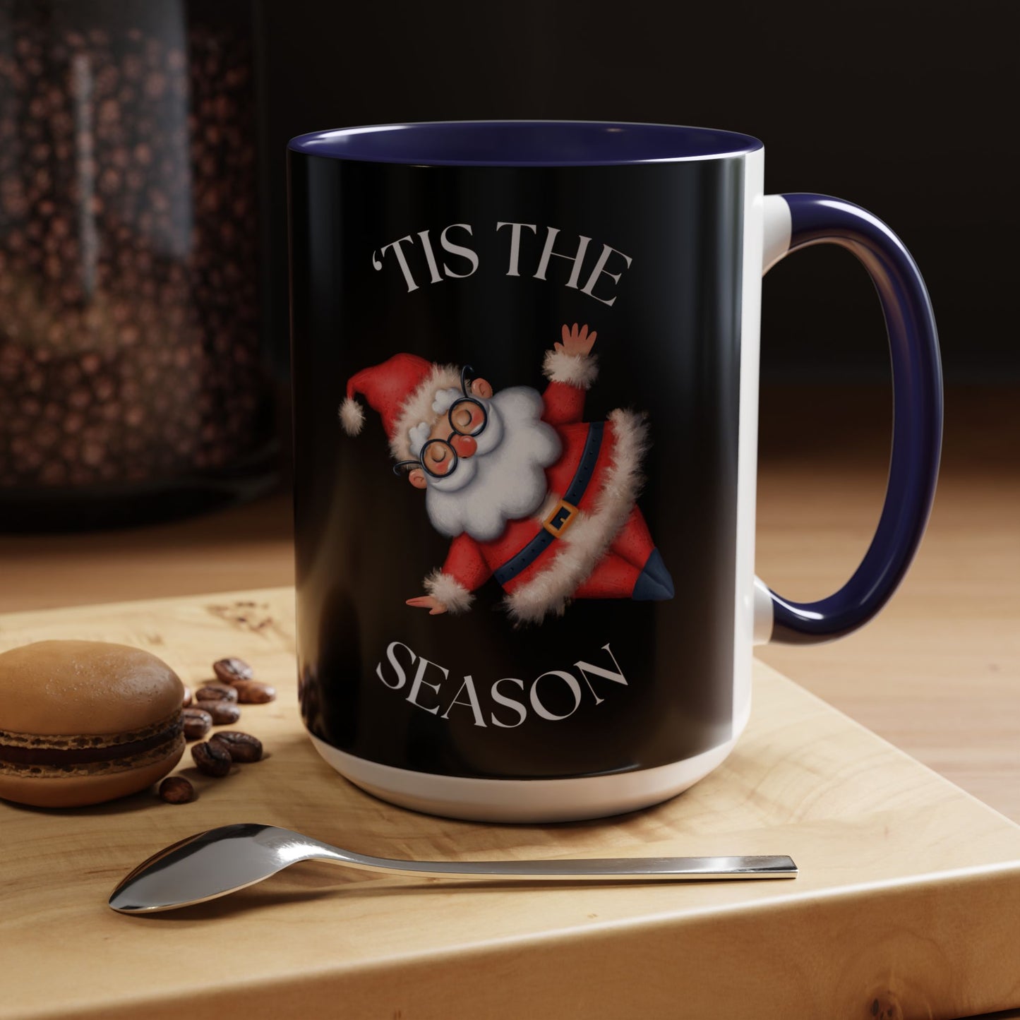 ‘Tis The Season Santa Accent Coffee Mug - Christmas Holiday Drinkware