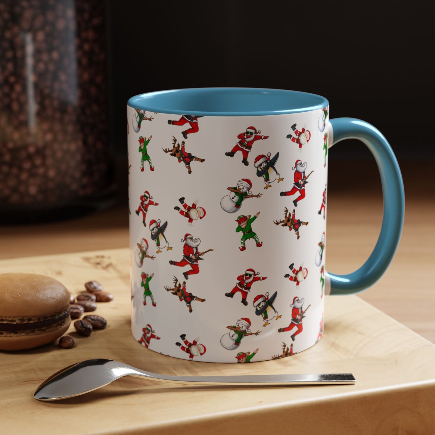 Festive Santa and Elf Coffee Mug - Fun Christmas Drinkware