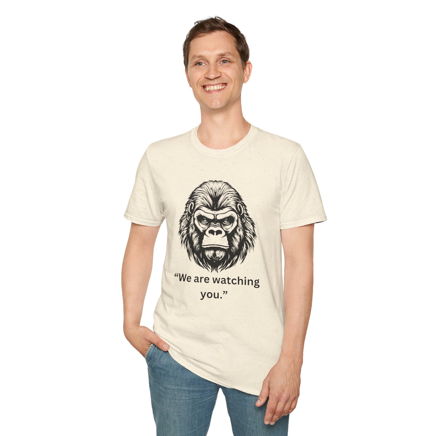 Funny Gorilla Movie Watcher Unisex Softstyle T-Shirt