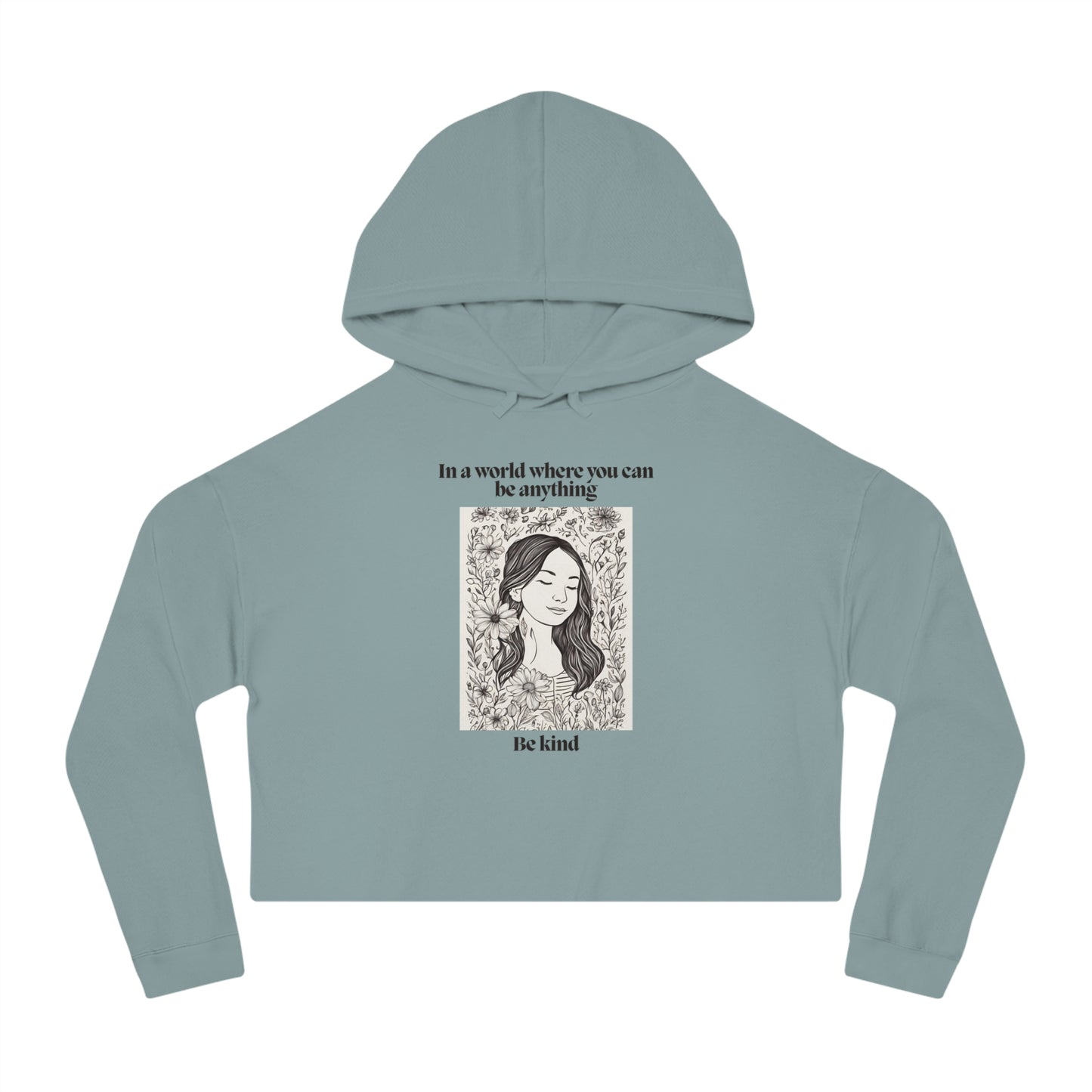 Inspirational Women's Cropped Hoodie - 'Be Kind' Design for Everyday Empowerment