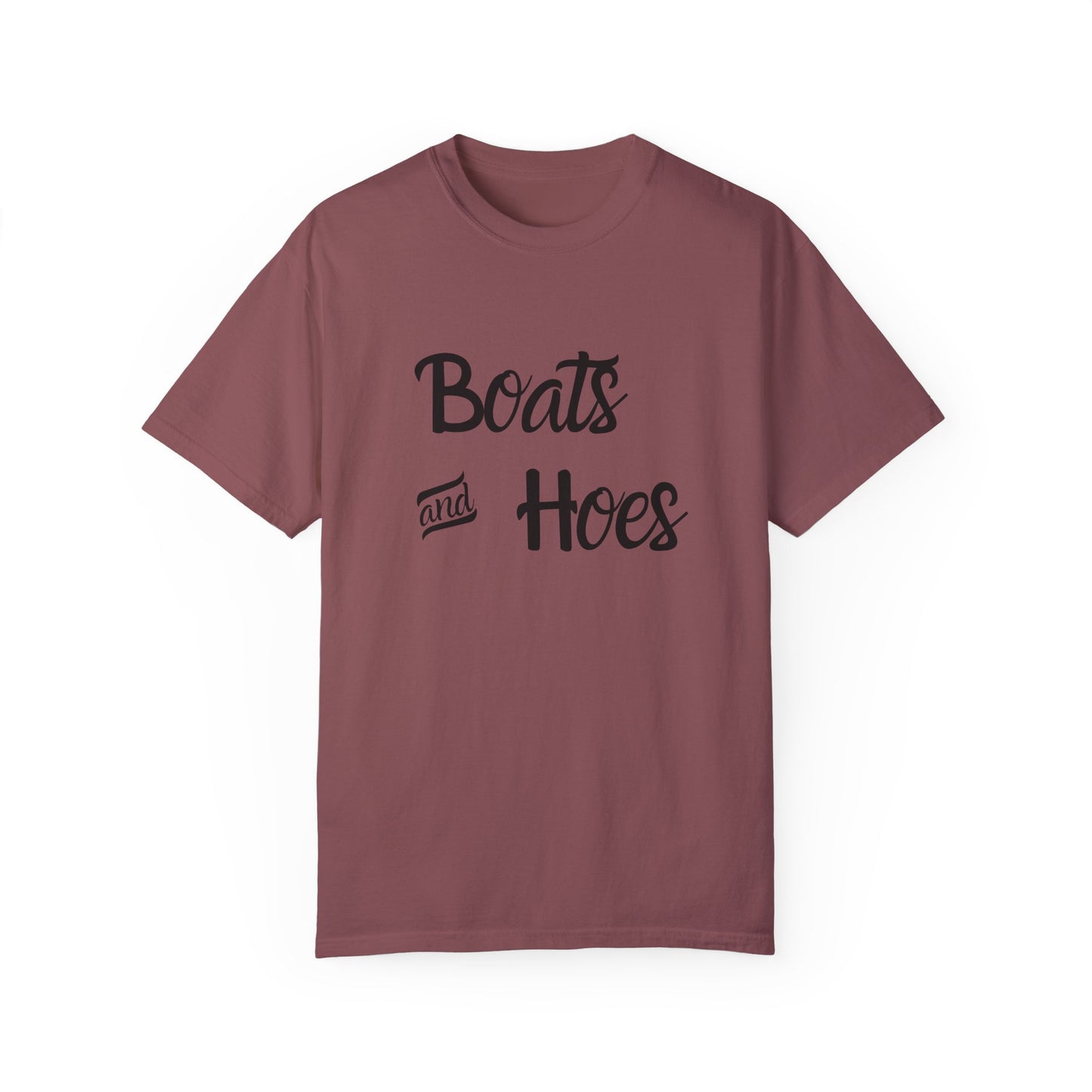 Unisex Garment-Dyed T-shirt: 'Boats and Hoes' Casual Tee for Summer Vibes