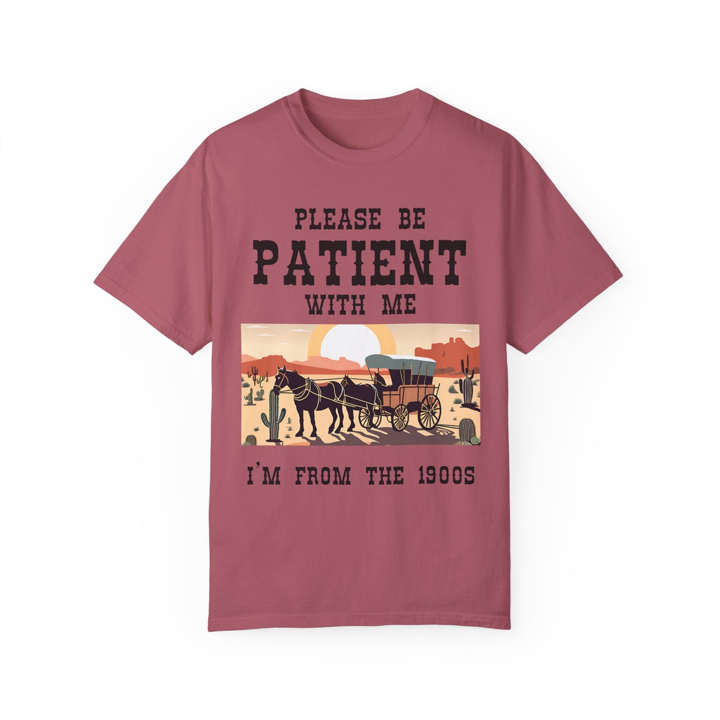 Vintage Patient Tee - Unisex Garment-Dyed T-Shirt with Retro 1900s Design