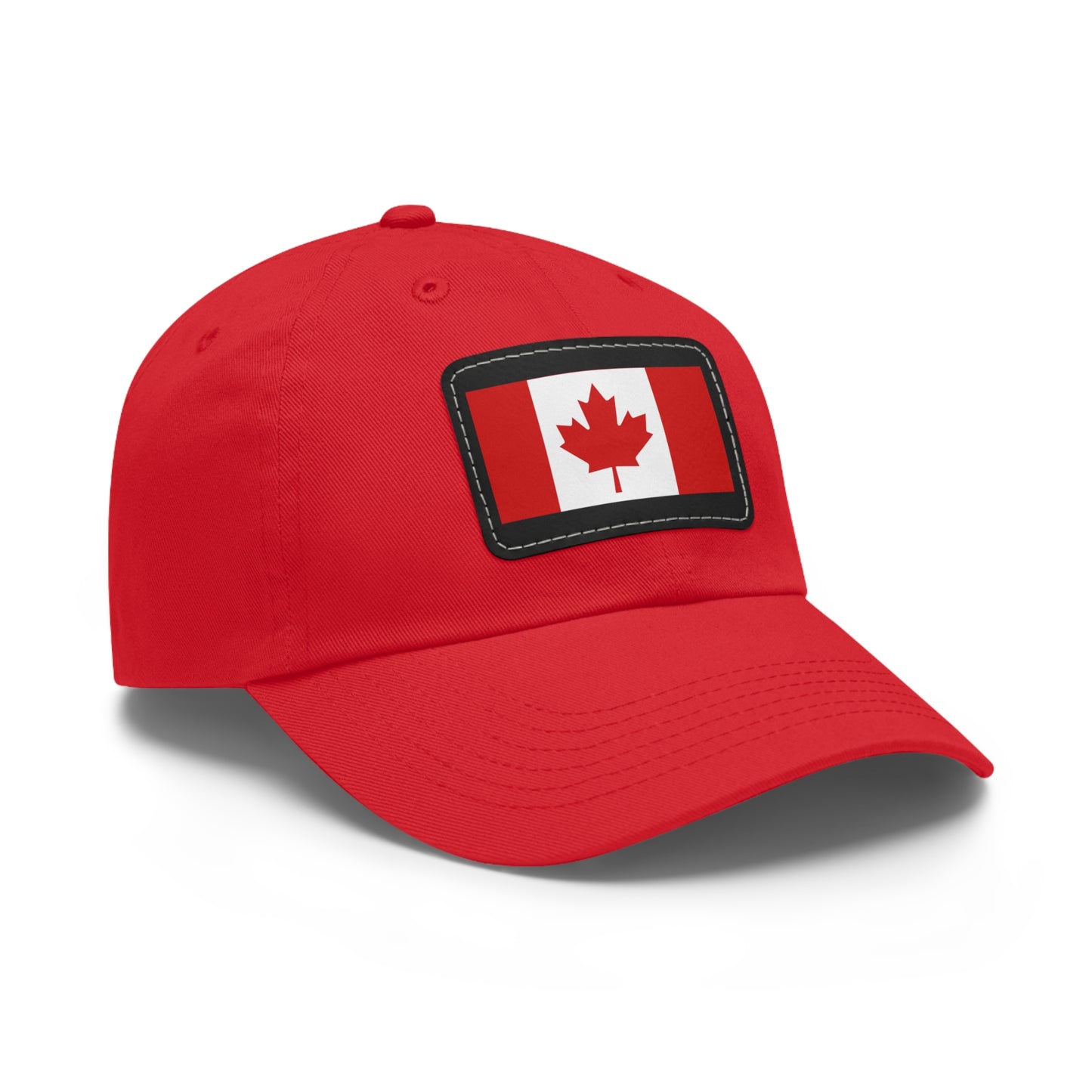 Canada Flag Dad Hat with Leather Patch | Classic White Cap for Outdoors & Celebrations