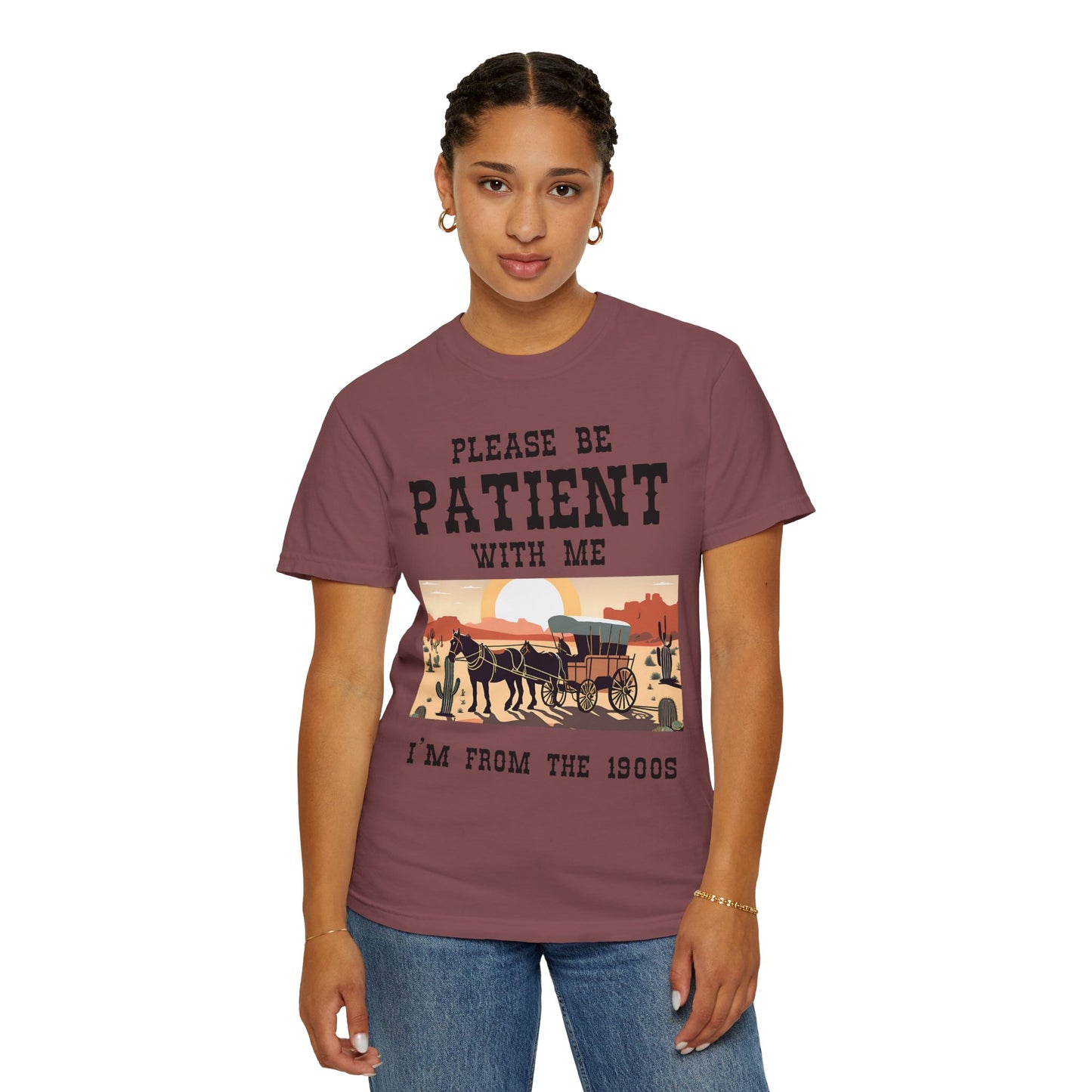 Vintage Patient Tee - Unisex Garment-Dyed T-Shirt with Retro 1900s Design