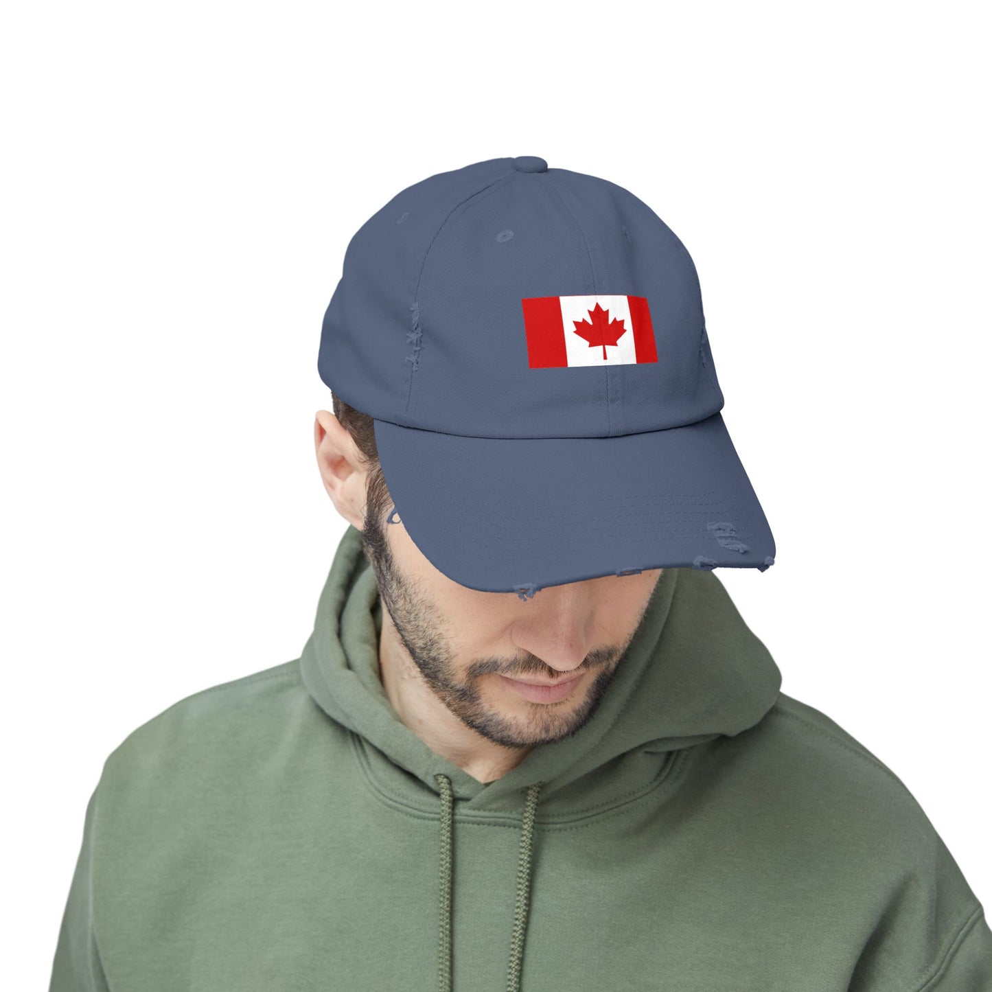 Canada Flag Distressed Cap - Unisex Pink Hat for Casual Style