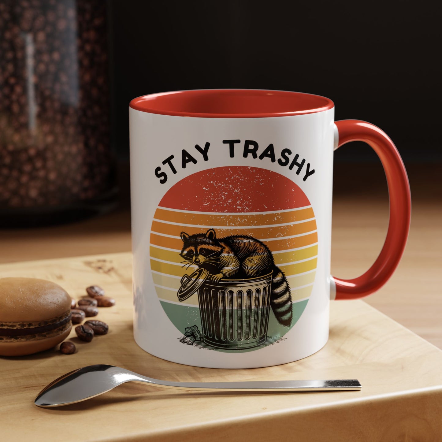 Stay Trashy Raccoon Accent Coffee Mug - Fun Gift for Animal Lovers