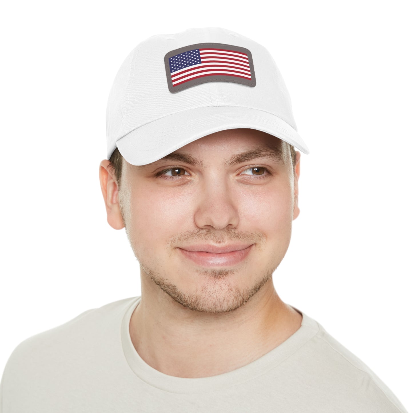 Patriotic Dad Hat with Leather Patch – USA Flag Cap for Summer Adventures