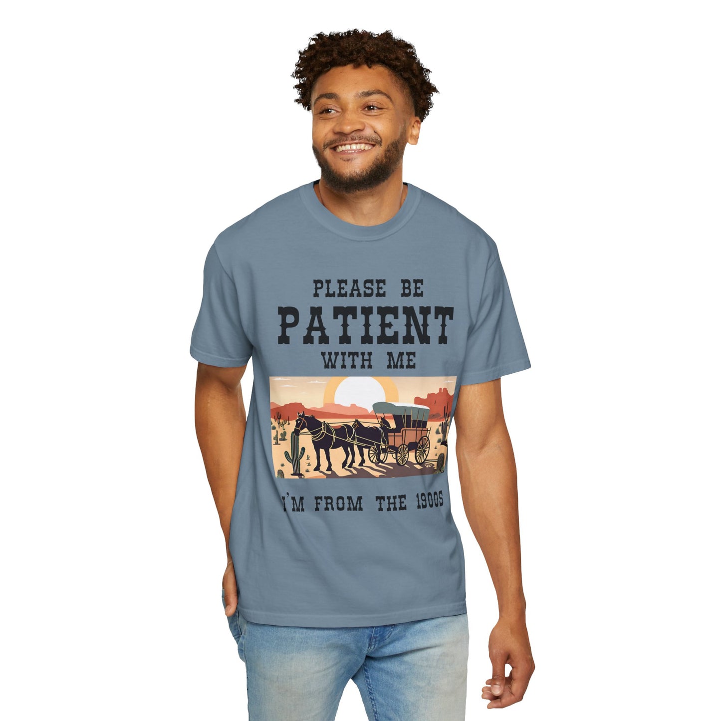 Vintage Patient Tee - Unisex Garment-Dyed T-Shirt with Retro 1900s Design