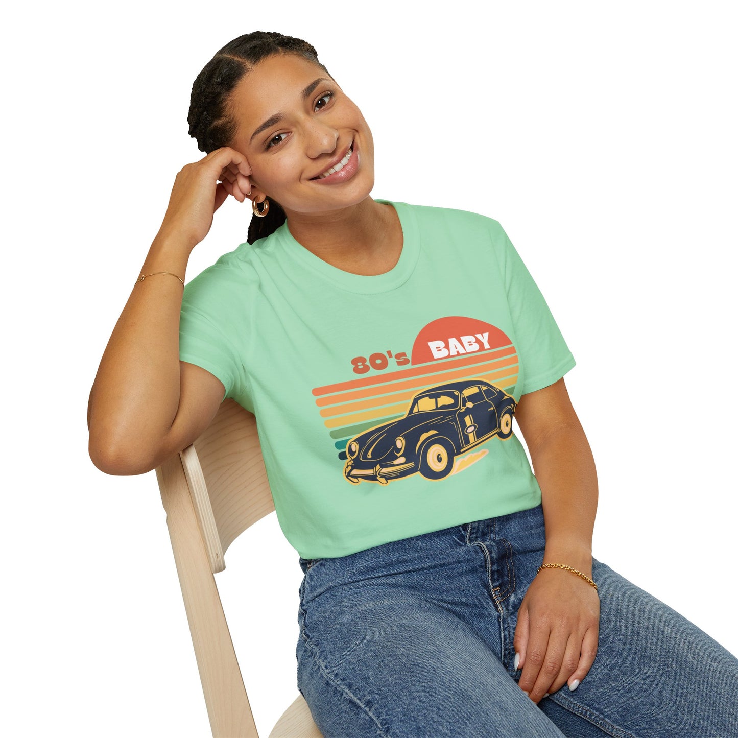 80's Baby Vintage Car Unisex Softstyle T-Shirt