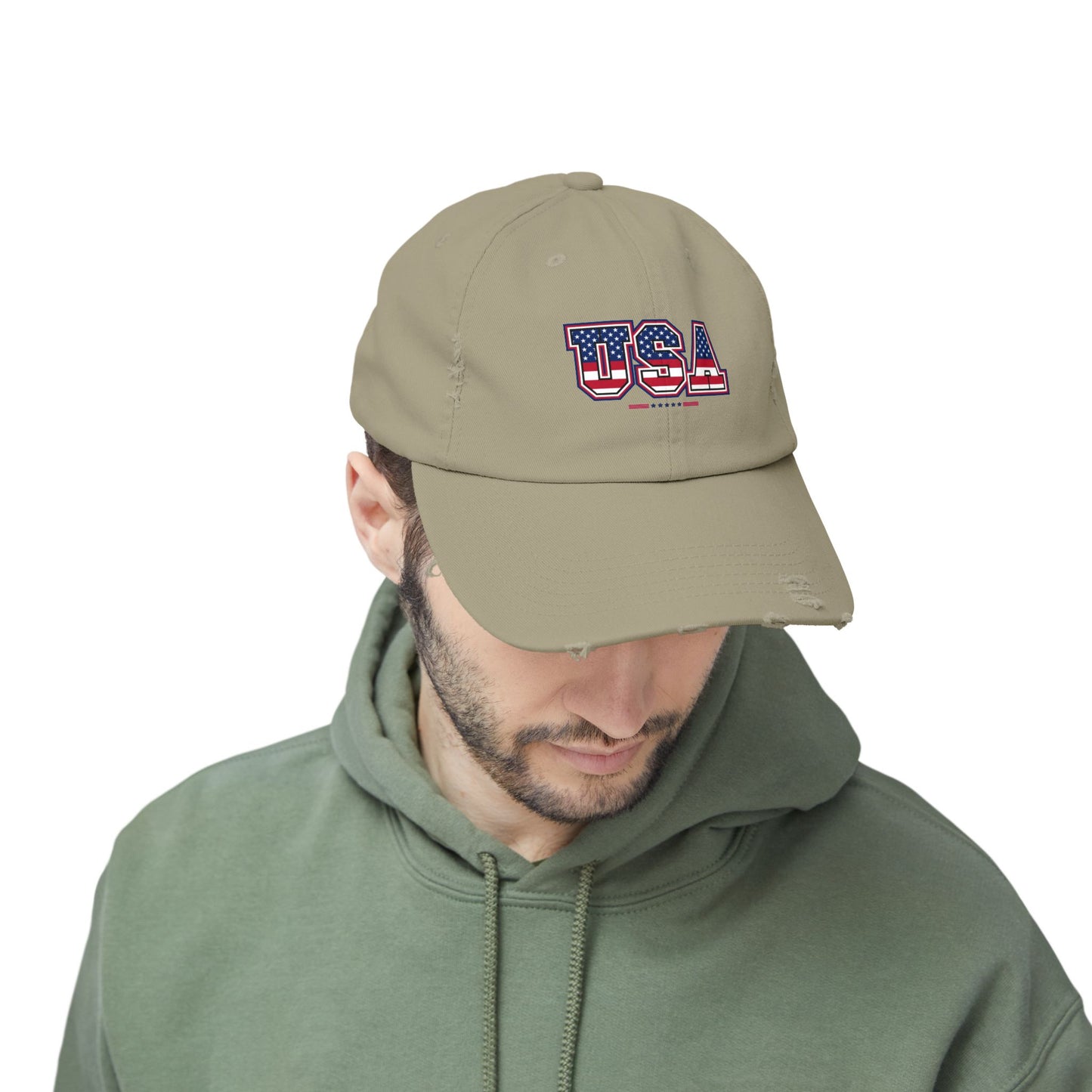 Unisex Distressed USA Cap - Casual Style for Outdoor Adventures