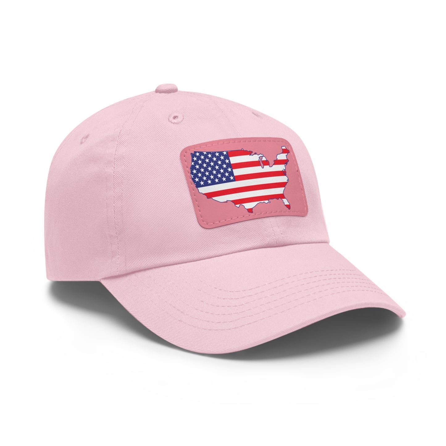 Patriotic Dad Hat with Leather Patch - USA Flag Cap for Outdoors