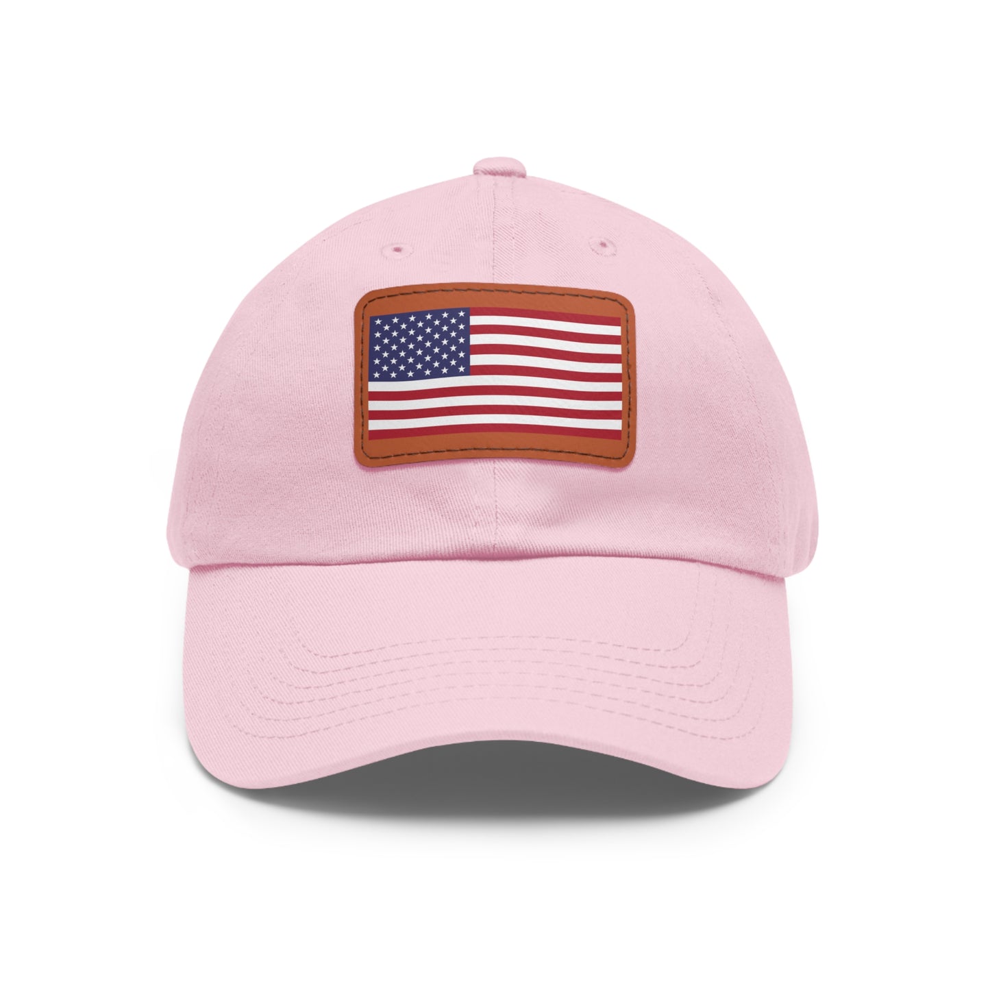 Patriotic Dad Hat with Leather Patch – USA Flag Cap for Summer Adventures