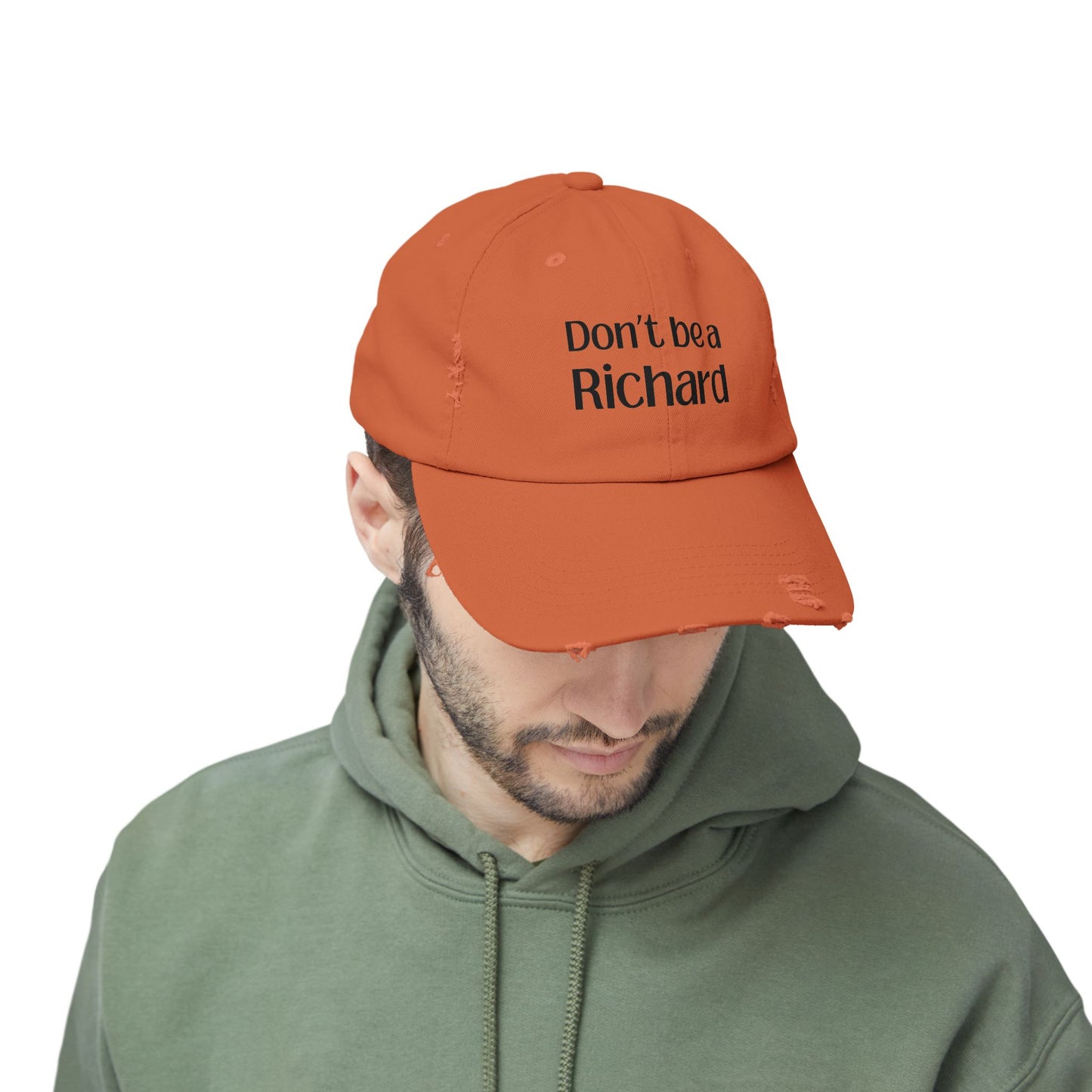 Funny Distressed Cap - 'Don't Be a Richard' Unisex Pink Hat