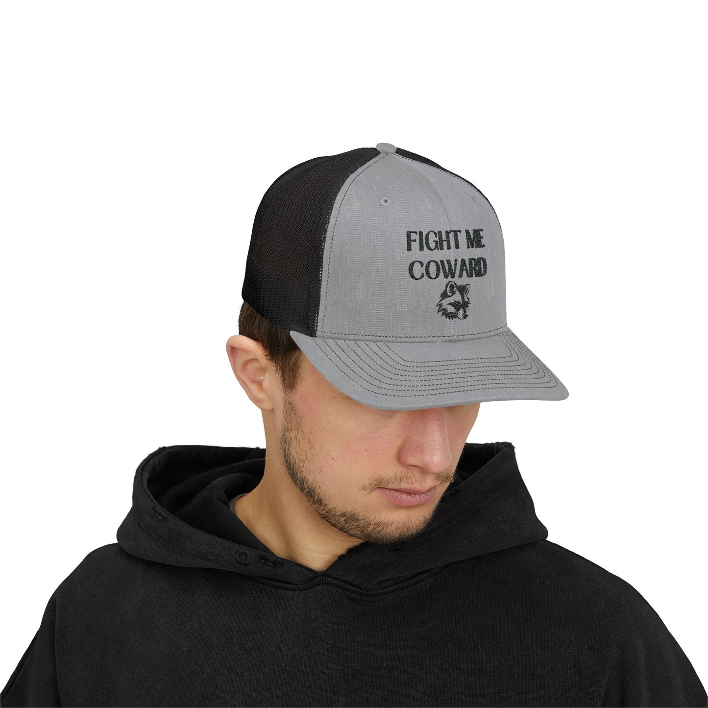 Fight Me Coward Snapback Trucker Cap - Unique Statement Hat for Bold Individuals