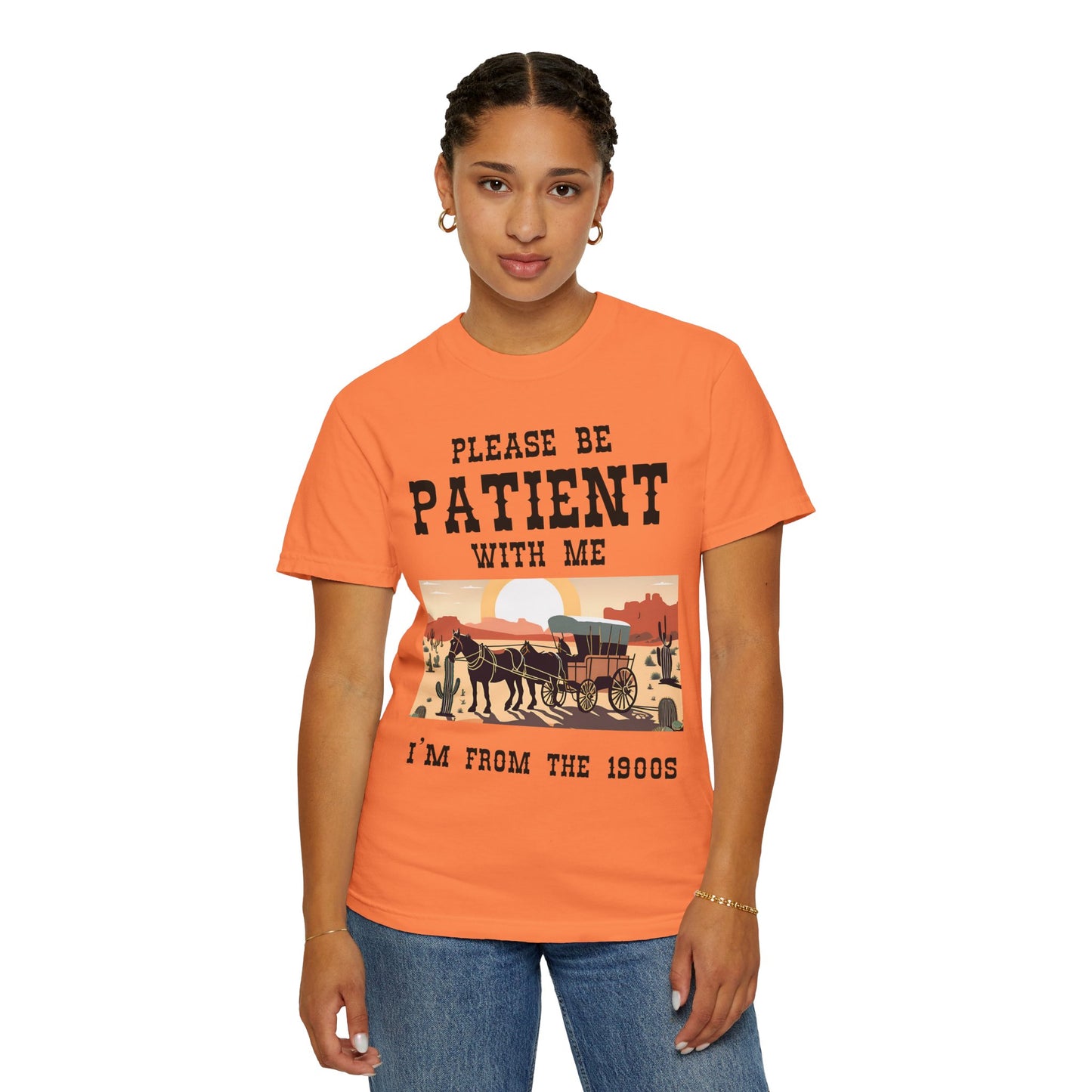 Vintage Patient Tee - Unisex Garment-Dyed T-Shirt with Retro 1900s Design