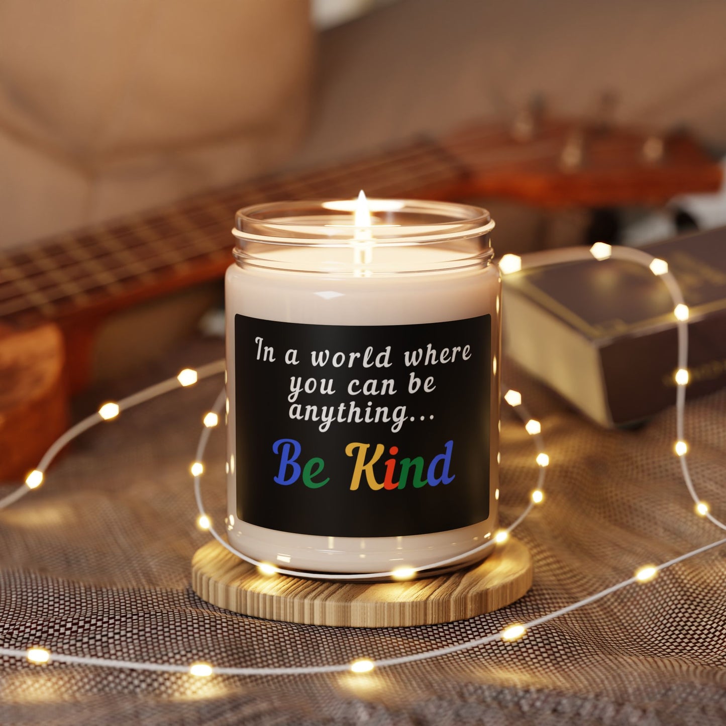 Be Kind Scented Soy Candle - 9oz Inspirational Candle for Self-Care & Gifting