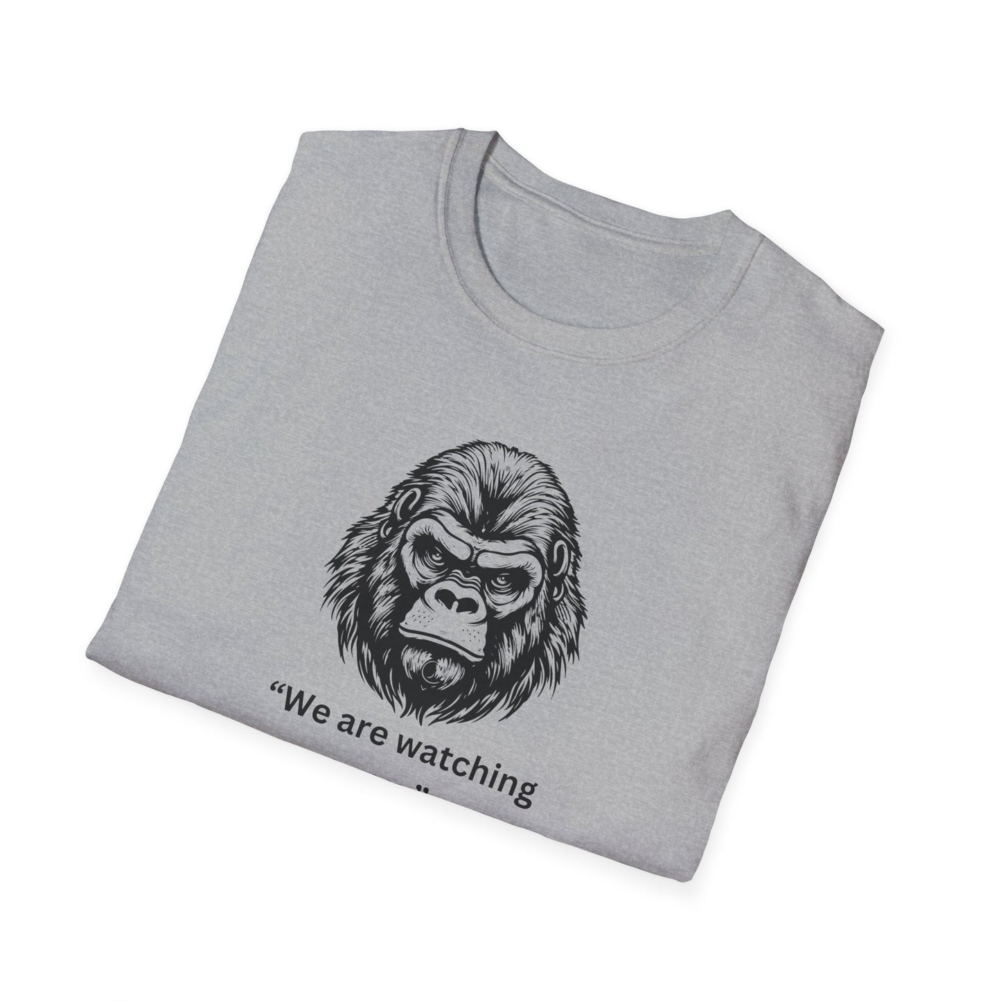 Funny Gorilla Movie Watcher Unisex Softstyle T-Shirt