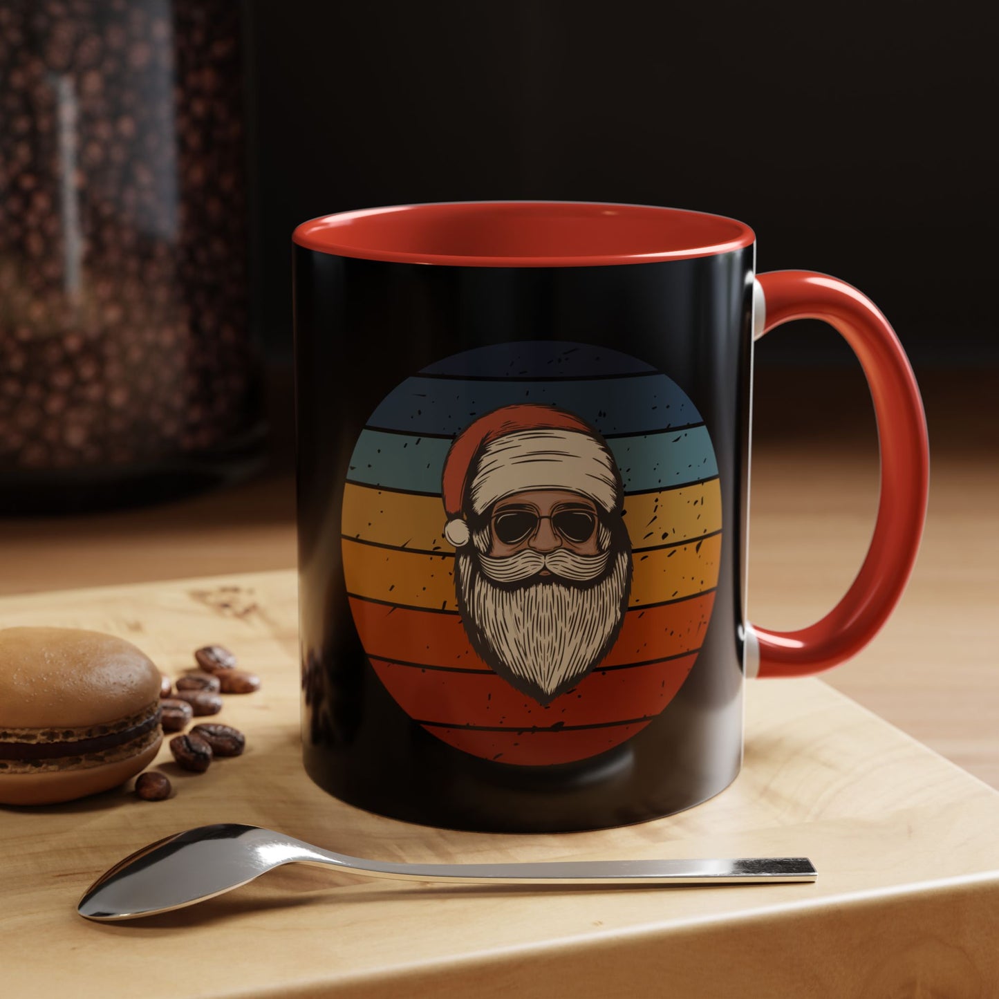 Cool Santa Accent Coffee Mug - Stylish Holiday Drinkware