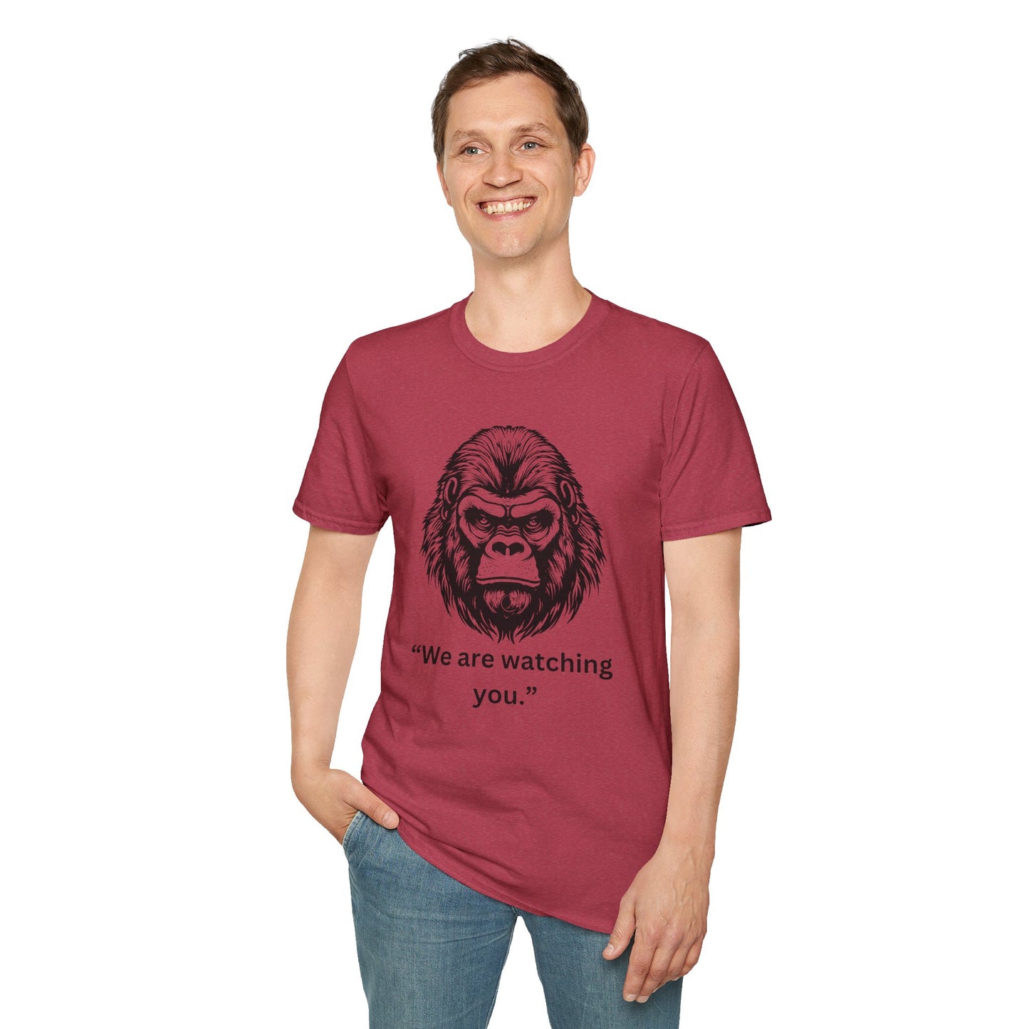 Funny Gorilla Movie Watcher Unisex Softstyle T-Shirt