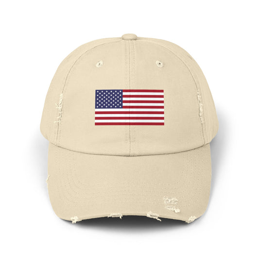 Unisex Distressed American Flag Cap - Trendy Pink Hat for Patriotic Style