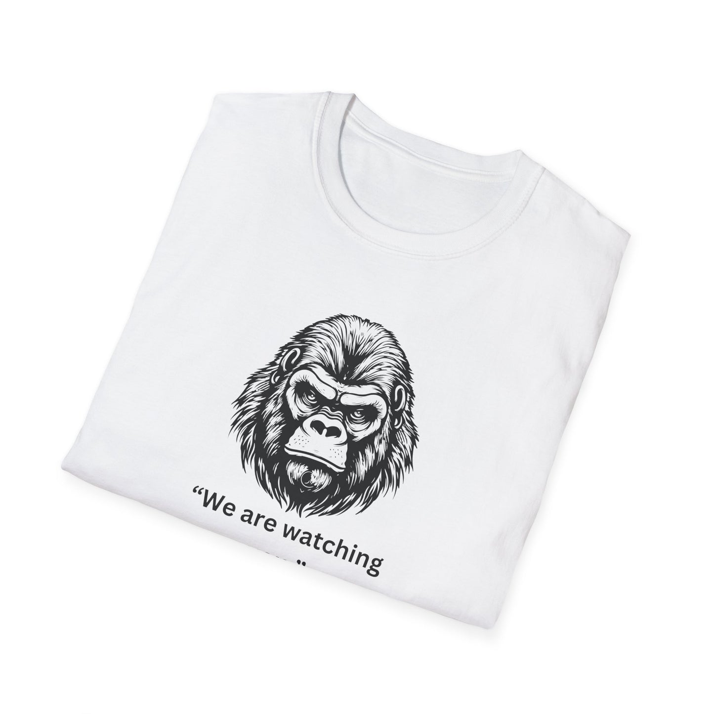 Funny Gorilla Movie Watcher Unisex Softstyle T-Shirt