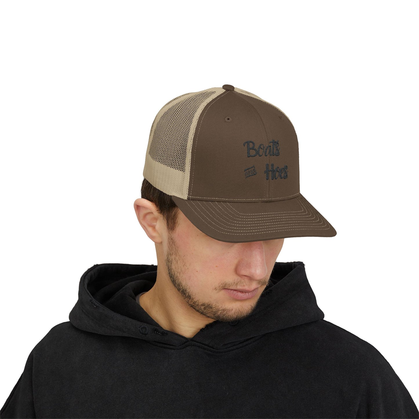 Boats and Hoes Snapback Trucker Cap - Fun Casual Style for Outdoor Enthusiasts