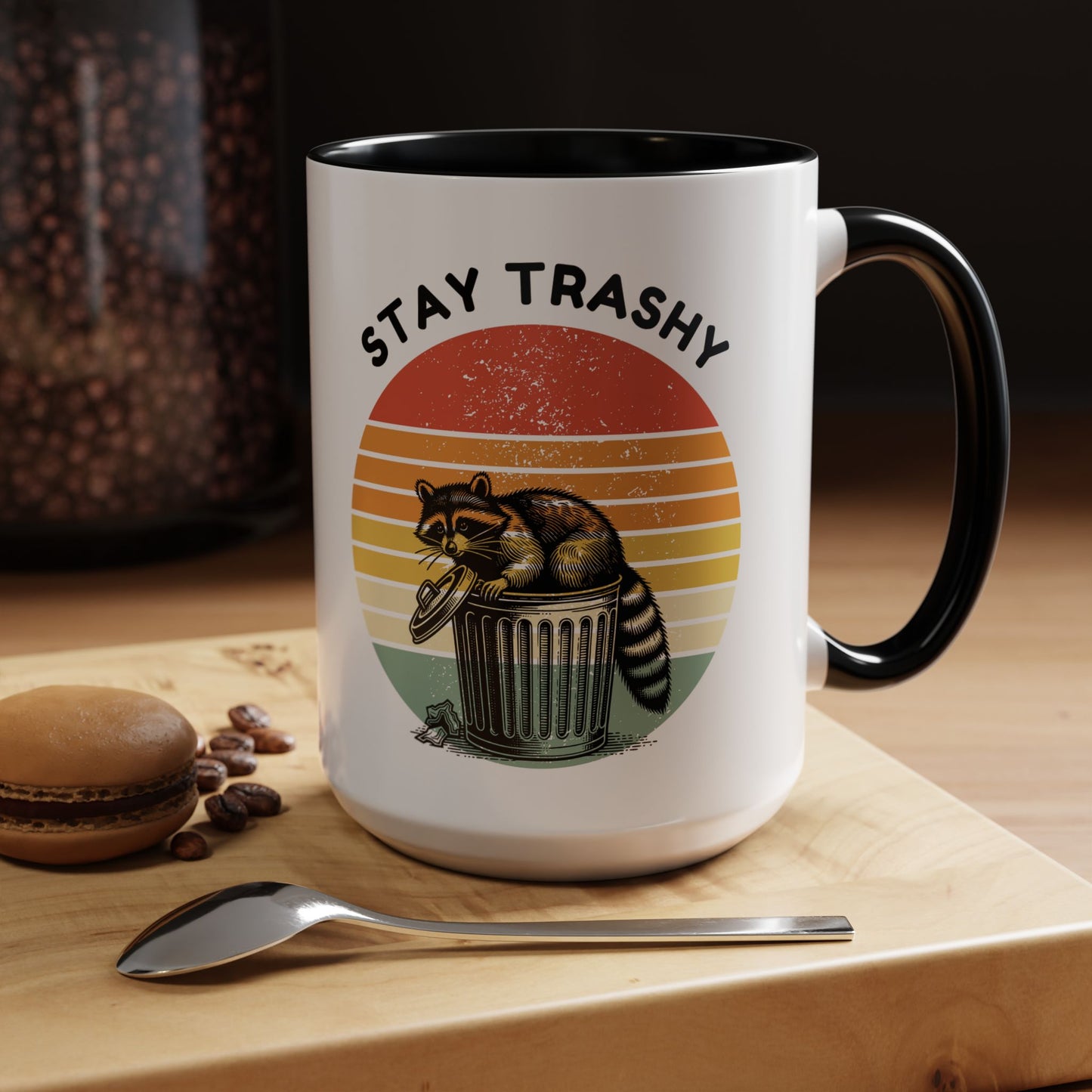 Stay Trashy Raccoon Accent Coffee Mug - Fun Gift for Animal Lovers